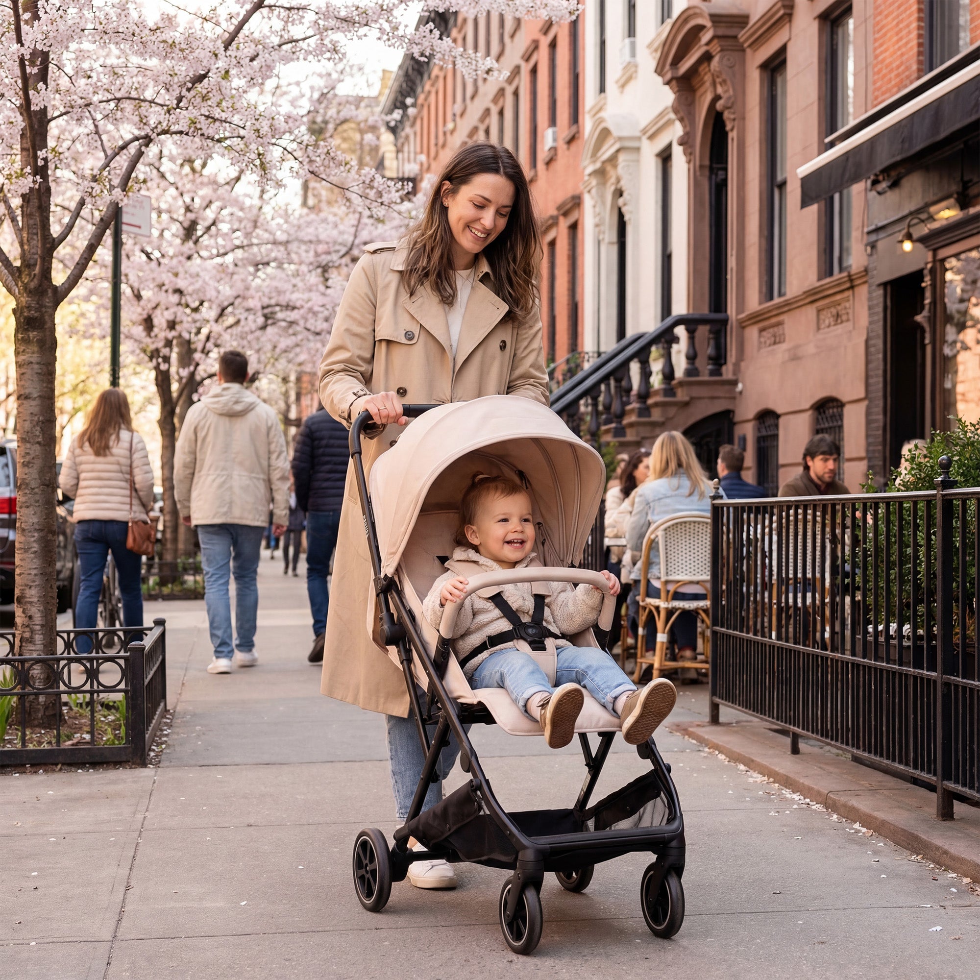 Luxury Easy Lightweight Buggy - Taupe