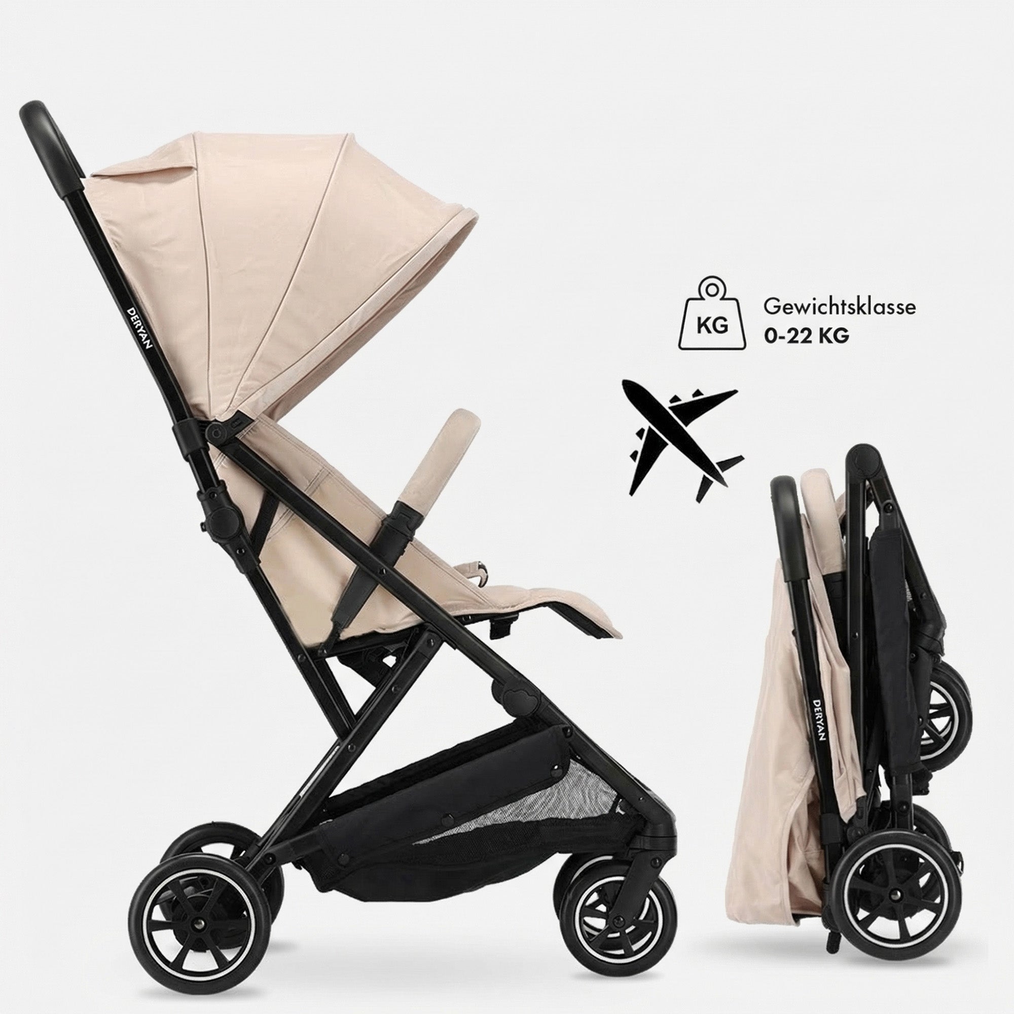 Luxury Easy Lightweight Buggy - Taupe