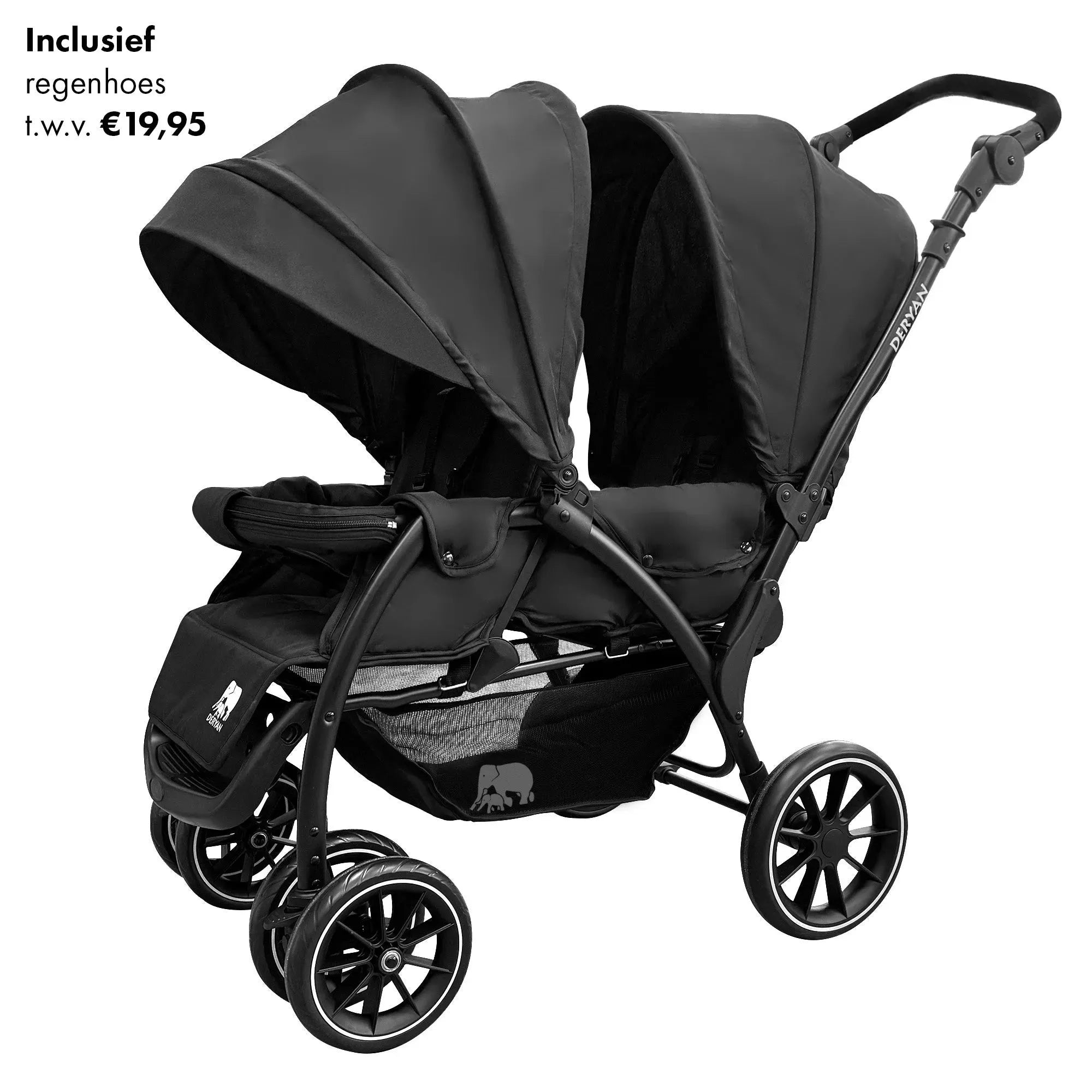 Elena Double Stroller Black