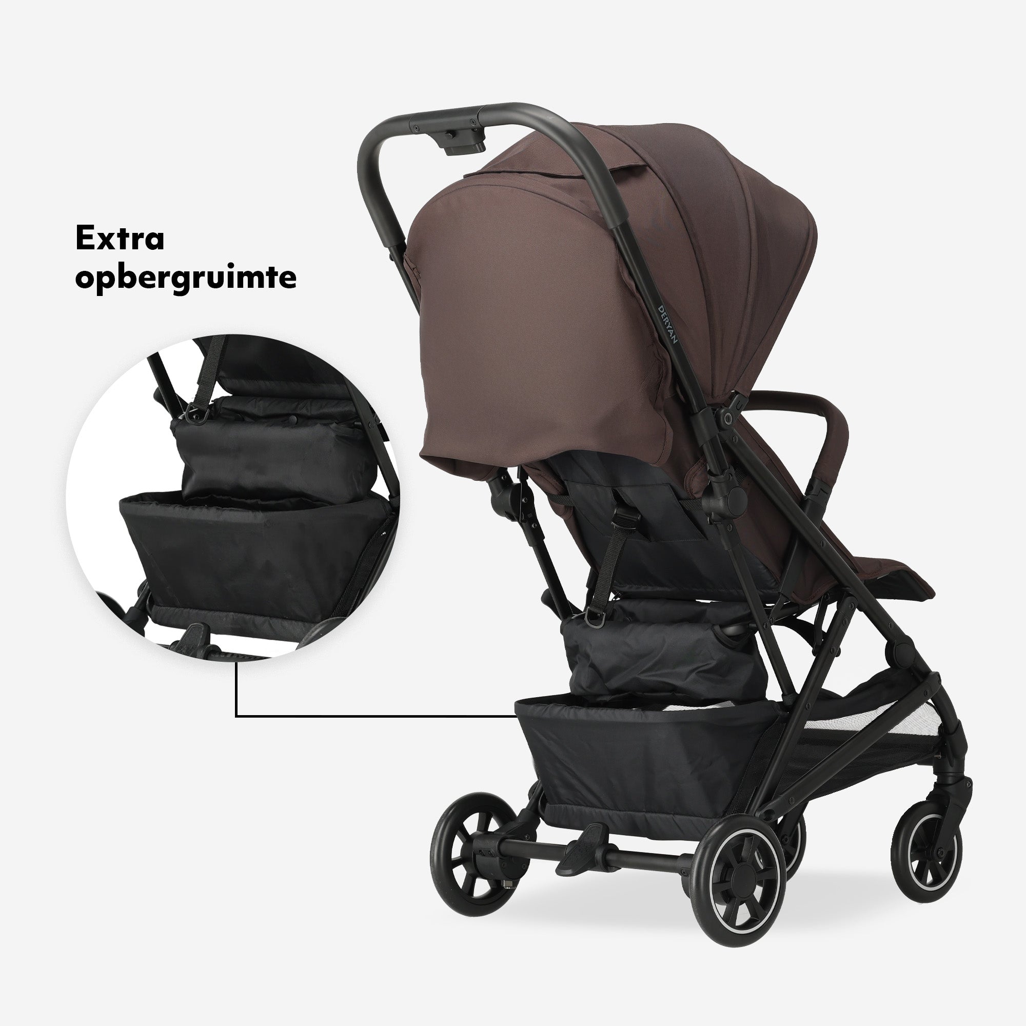 Luxe Easy² lättviktsbarnvagn – Choklad