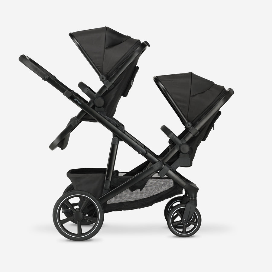 Evy² Duo Stroller, Black, Two-Seater
