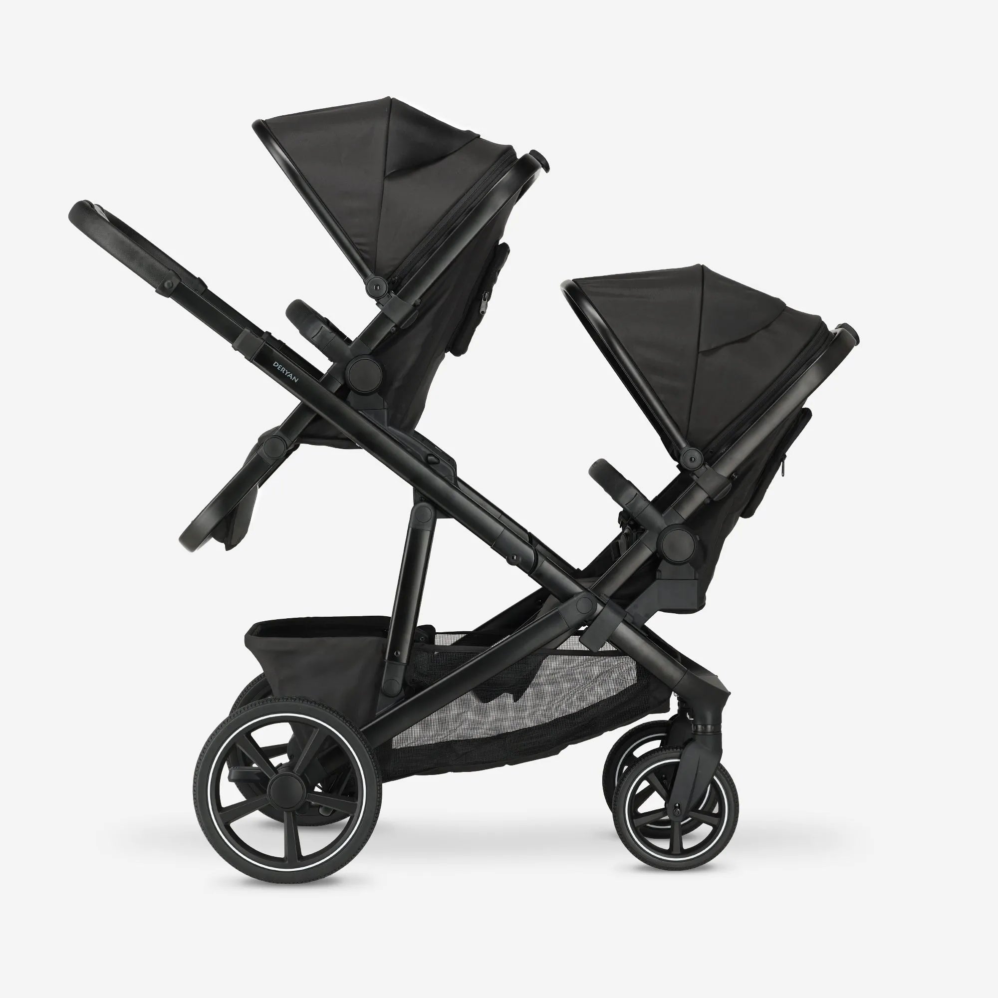 Evy² Duo Kinderwagen Zwart twee zitjes