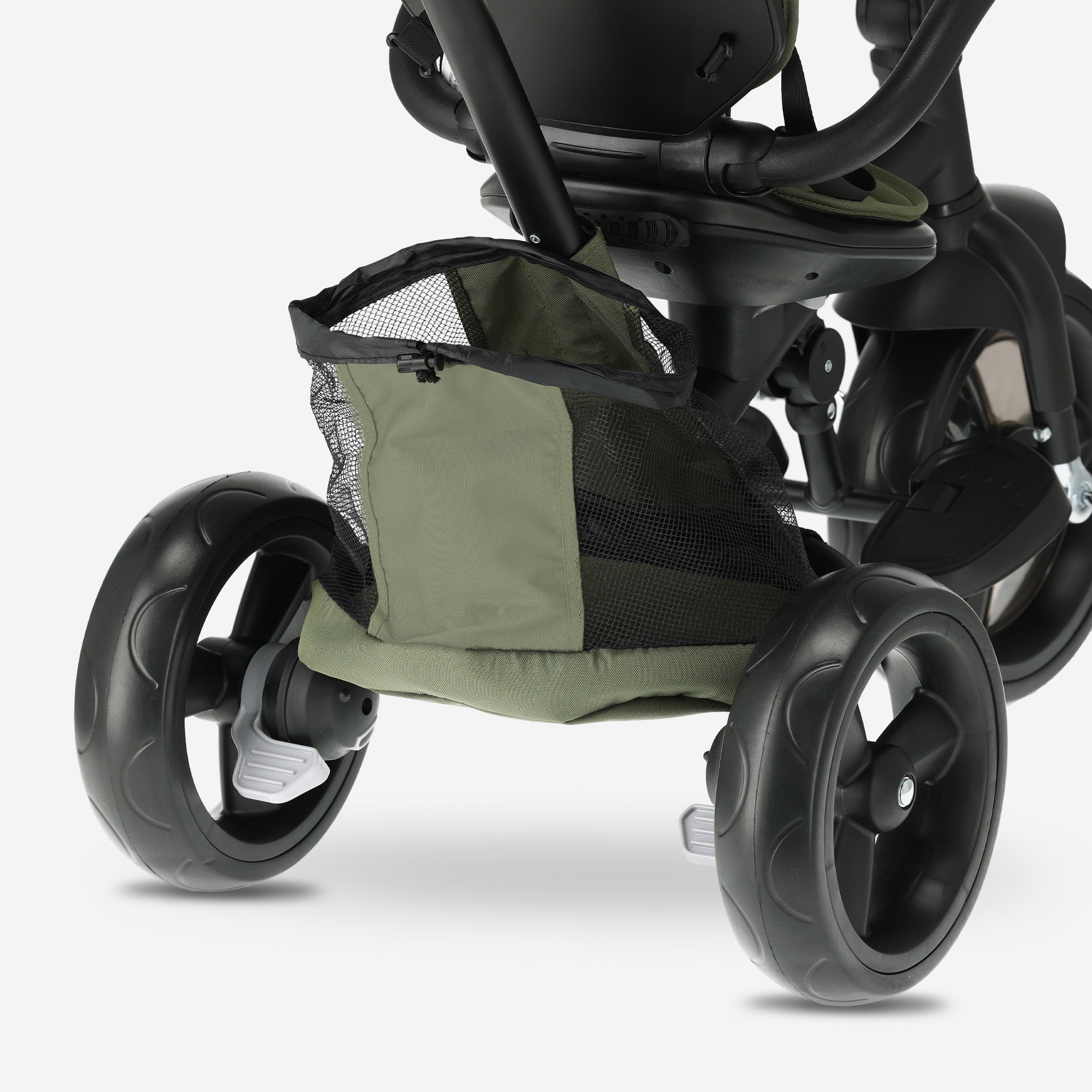 Explorer Luxe Driewieler met duwstang - Opvouwbaar met mandje groen