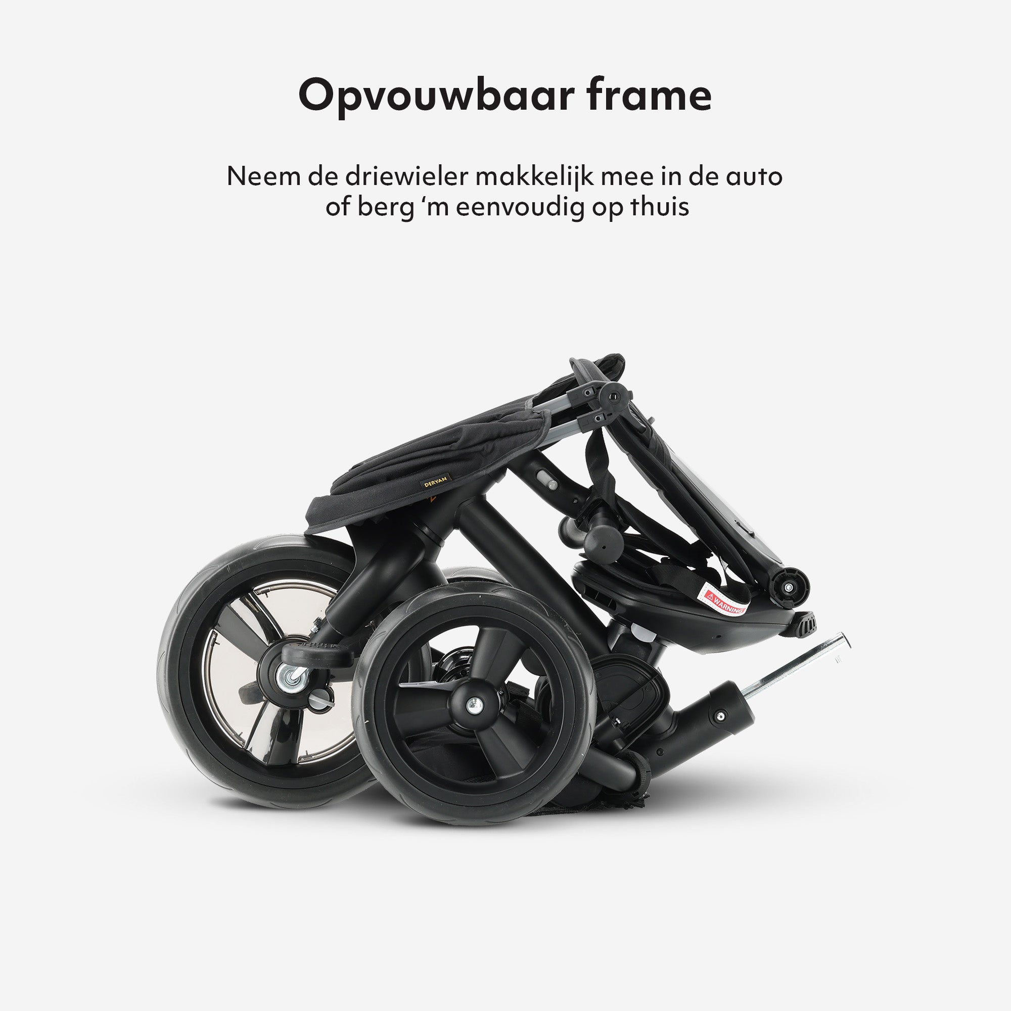 Explorer Luxe Tricycle with push bar - Foldable with basket black