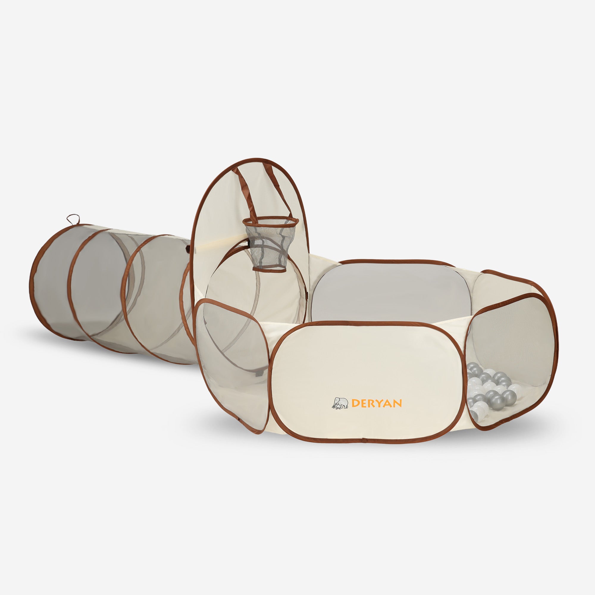 Basketbal Ballenbak Cream/Bruin