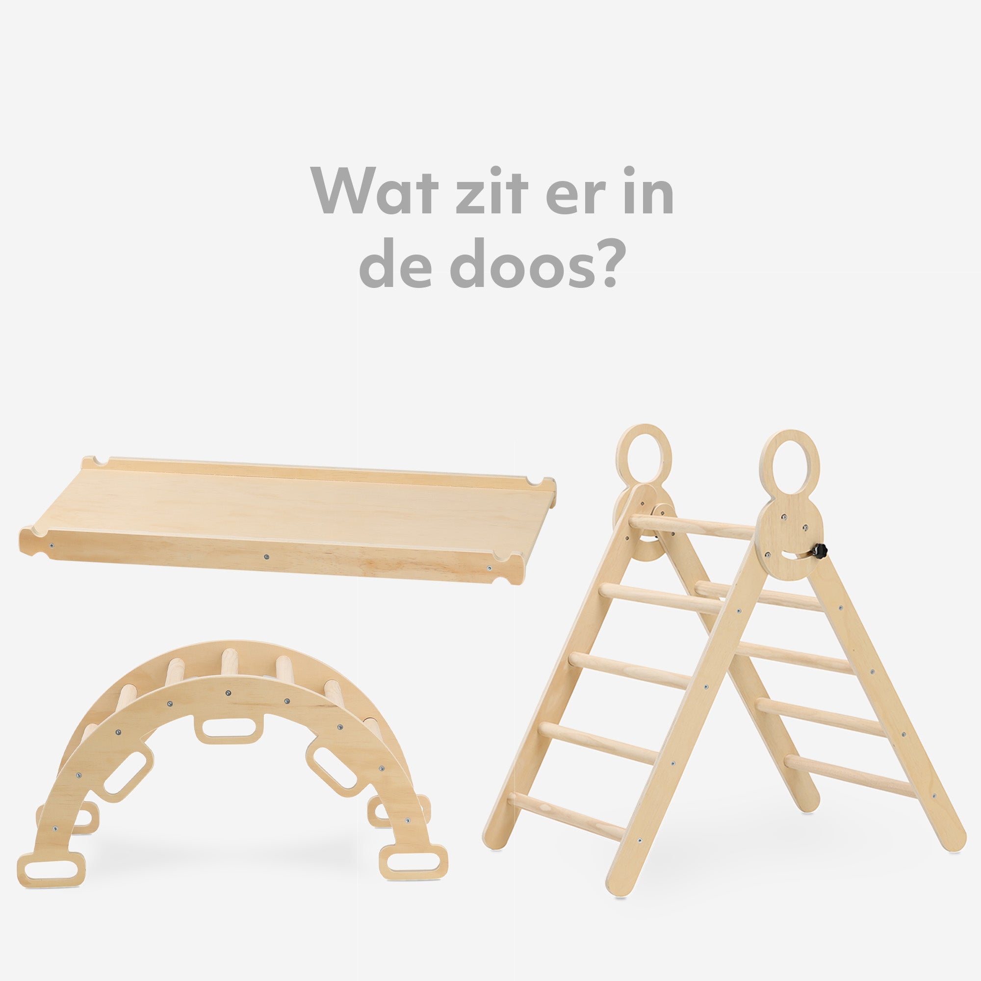 Luksus XXL Klatrestativ - Sammenleggbar Trekant + Klatrebue + Rampe med Sklie