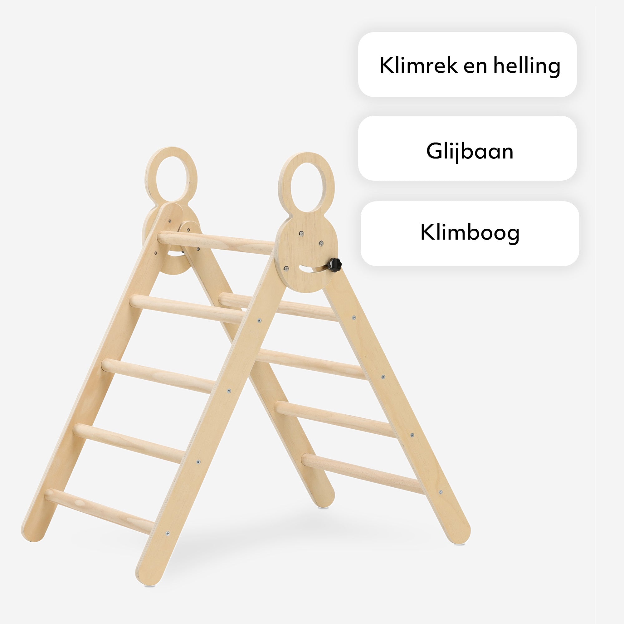 Luksus XXL-klatrestativ - Sammenklappelig trekant + Klatrebue + Skråning med rutsjebane - Inklusive pude