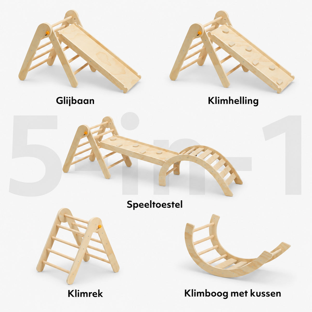 Luxe Klimrek - Driehoek, Klimboog en Glijbaan - Incl. Kussen