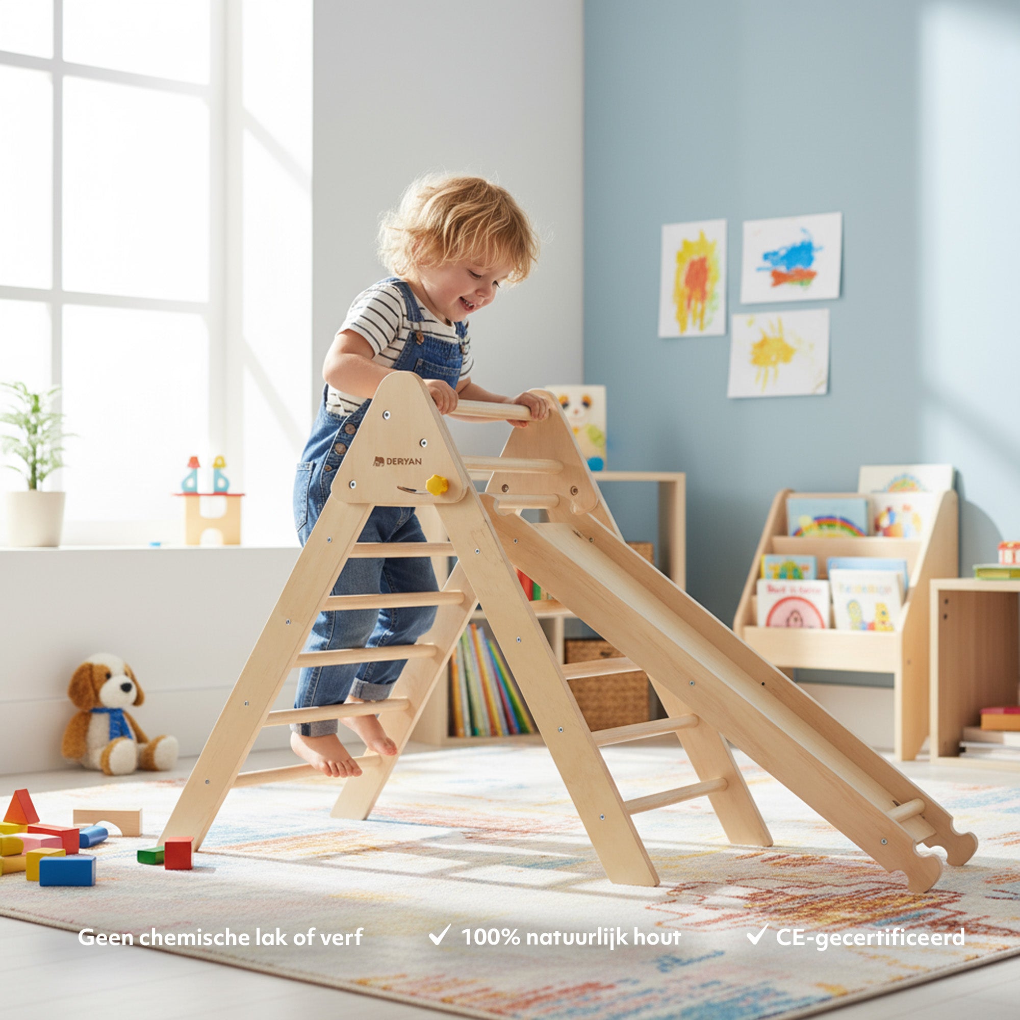 Foldable Climbing Rack Triangle with Slope with Slide