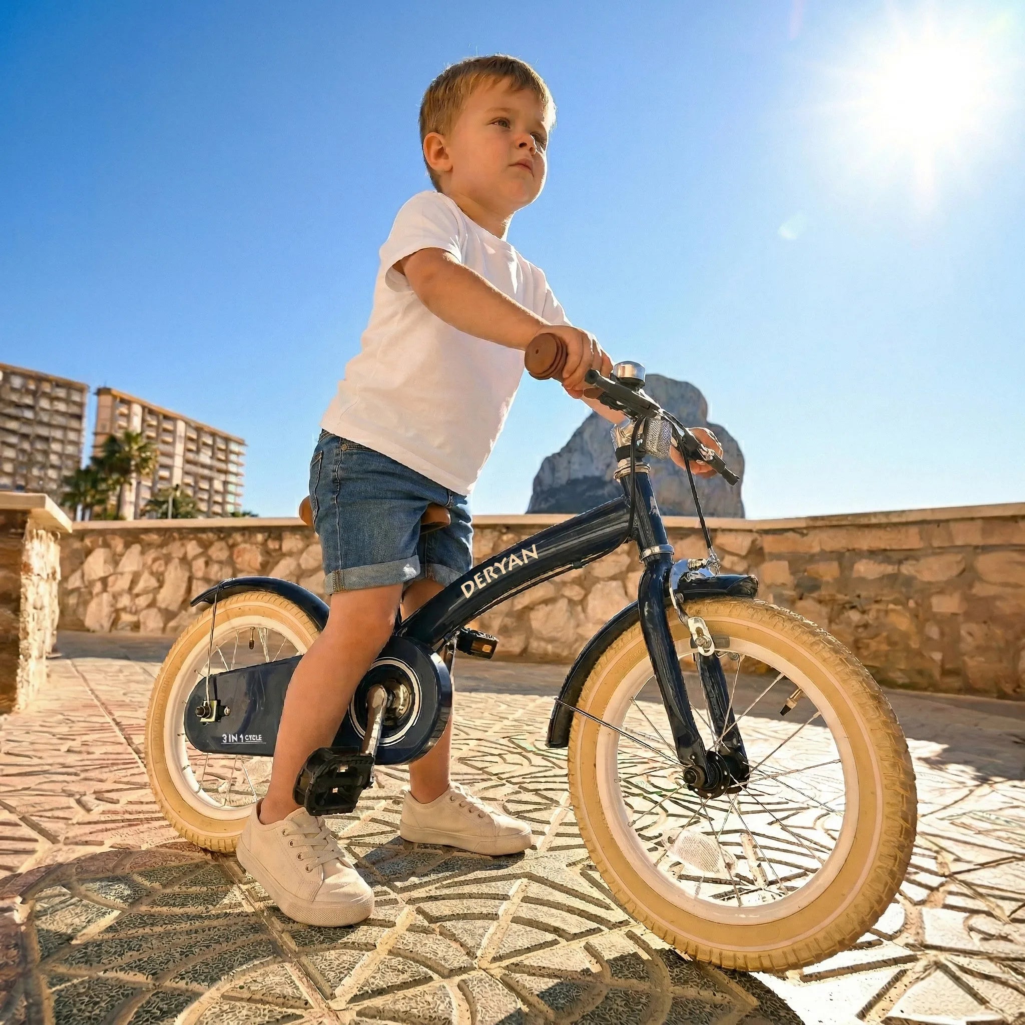 Luxus Kinderfahrrad 14 Zoll - 3 in 1 - Balance Fahrrad Blau