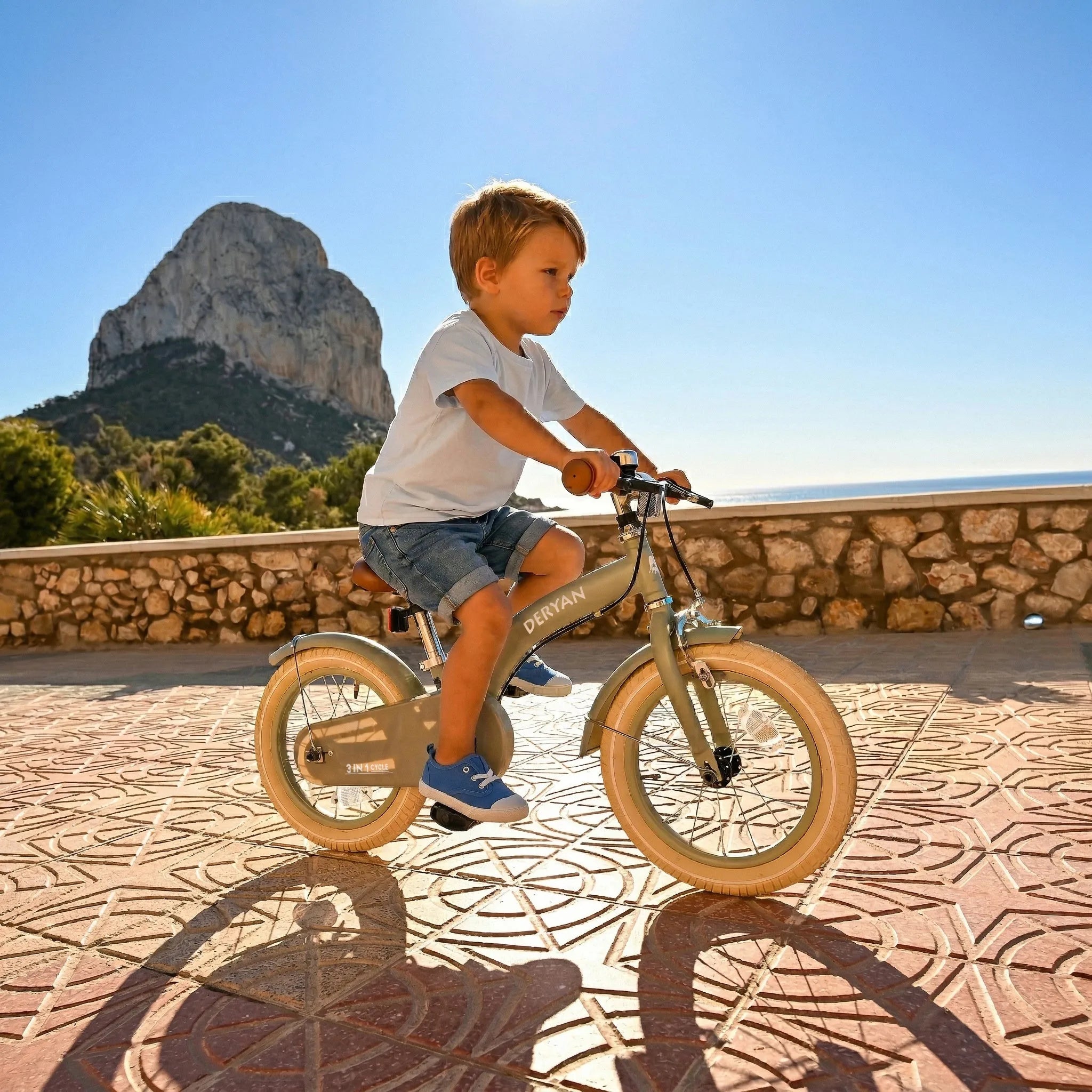 Luxe Kinderfiets 14 inch - 3 in 1 - loopfiets Groen