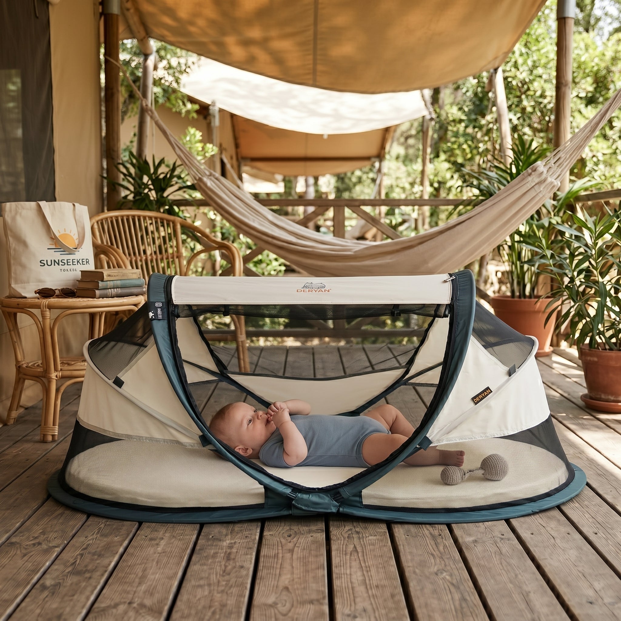 deryan reisebett zelt travel cot peuter Baby-Luxus-Reisebett Pop-Up in 2 Sekunden, 0–2,5 Jahre