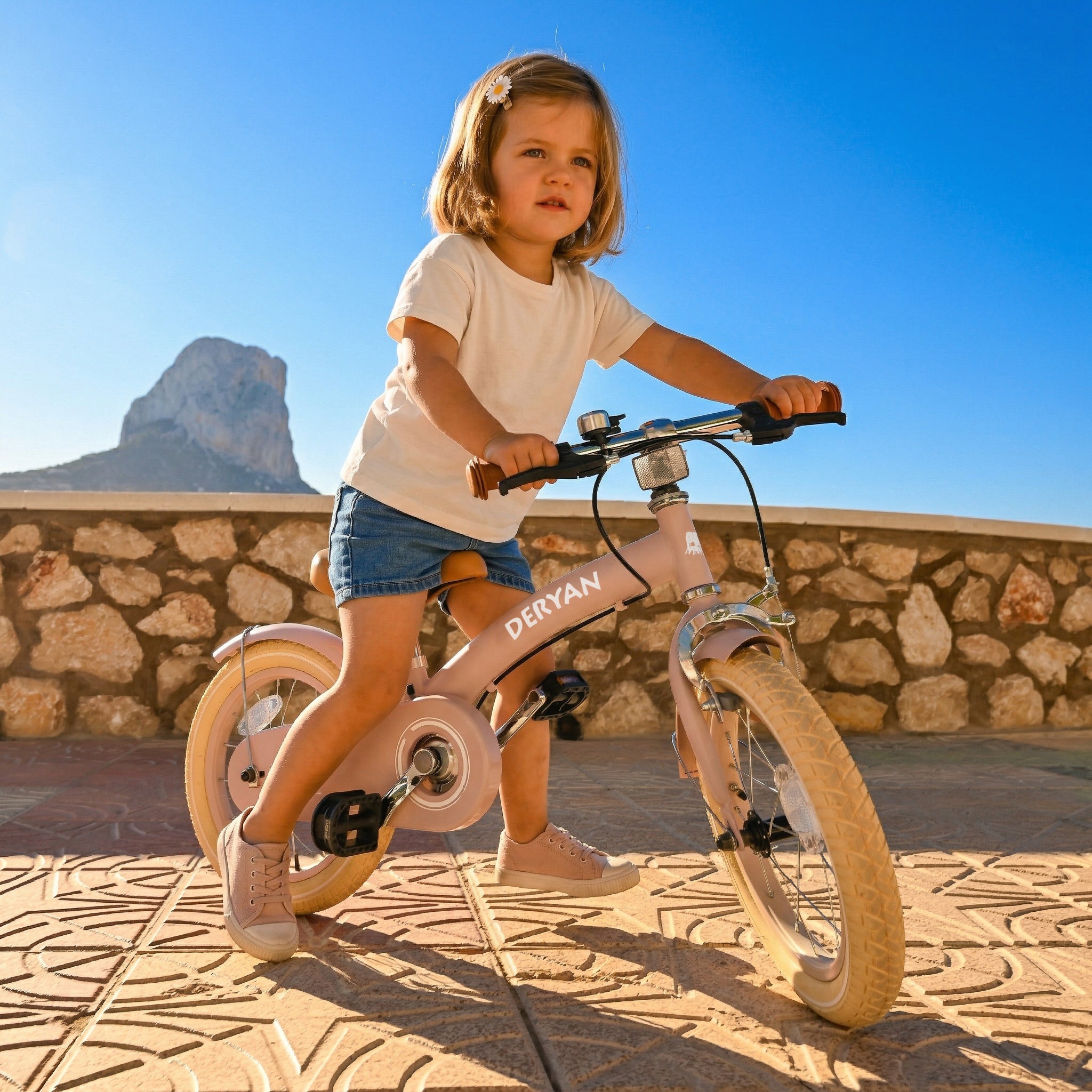 Vélo de luxe pour enfants 14 pouces - 3 en 1 - vélo d'équilibre - Rose