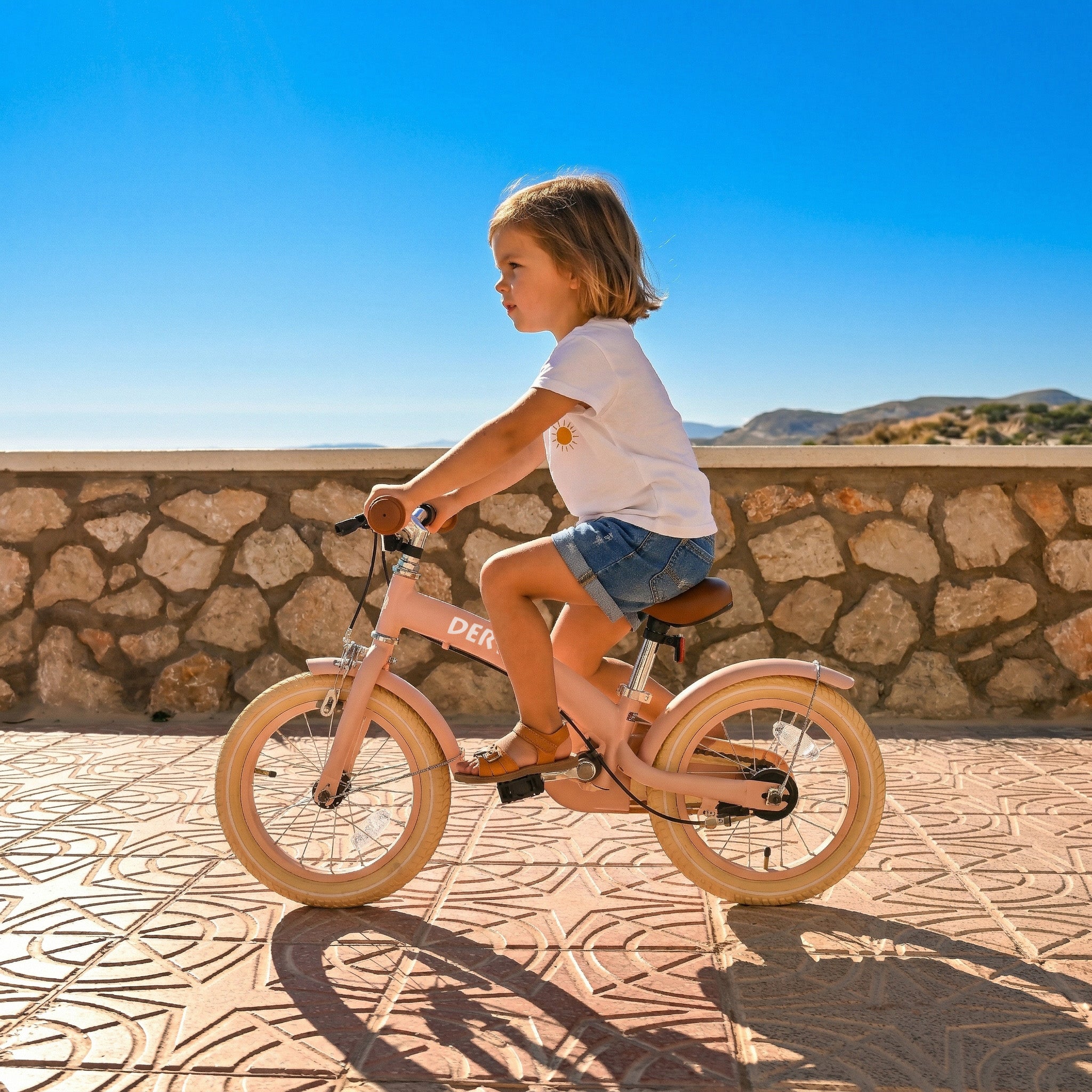 Vélo de luxe pour enfants 14 pouces - 3 en 1 - vélo d'équilibre - Rose