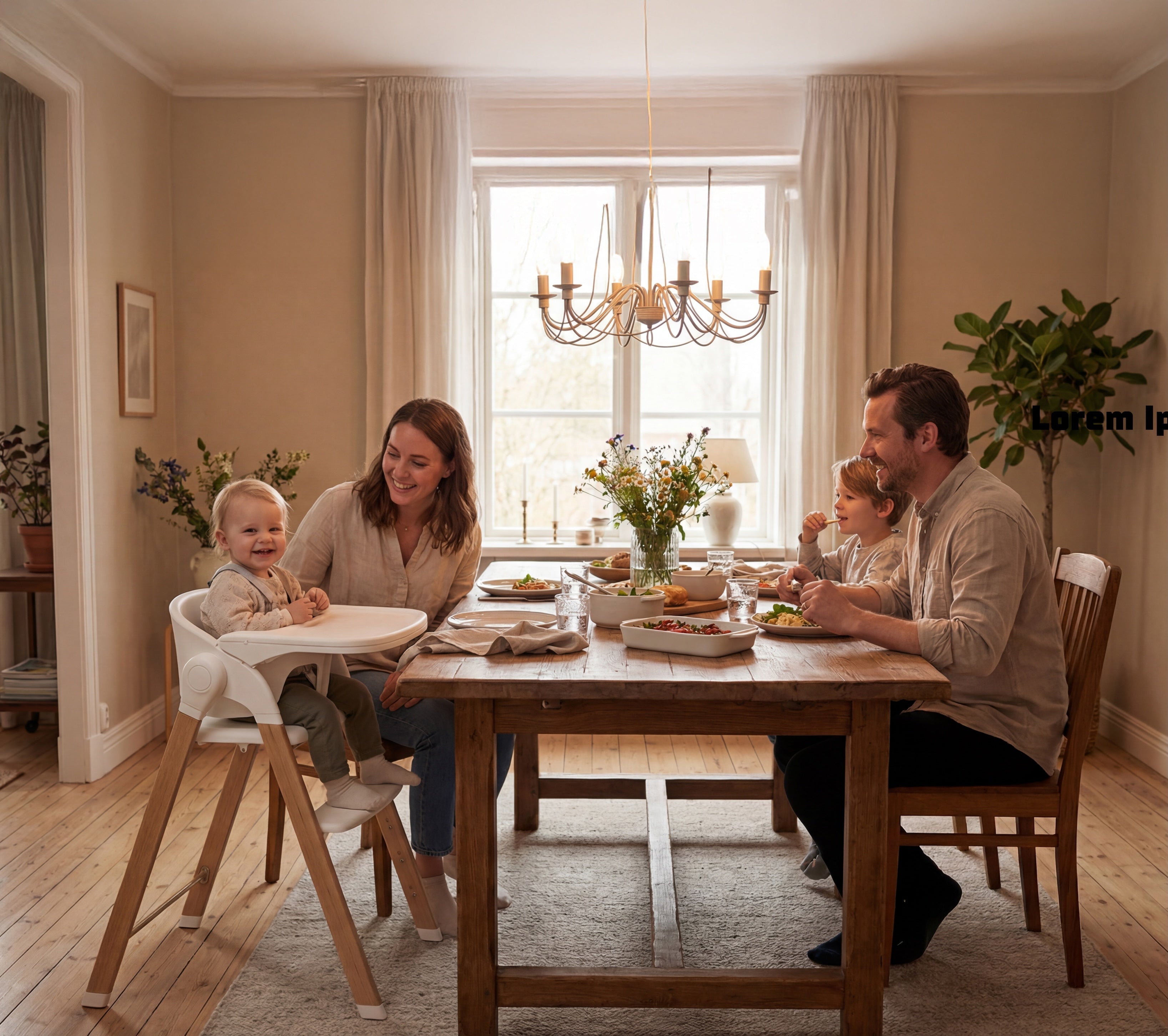 Luxe Kinderstoel Wit / Hout