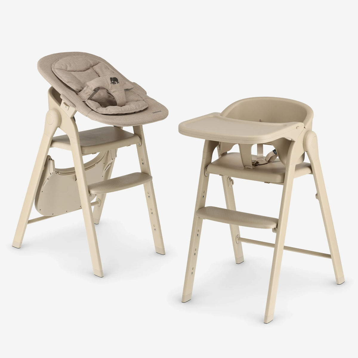 Luxe Meegroeistoel met Babyzitje en Wipstoel Cashmere Sand