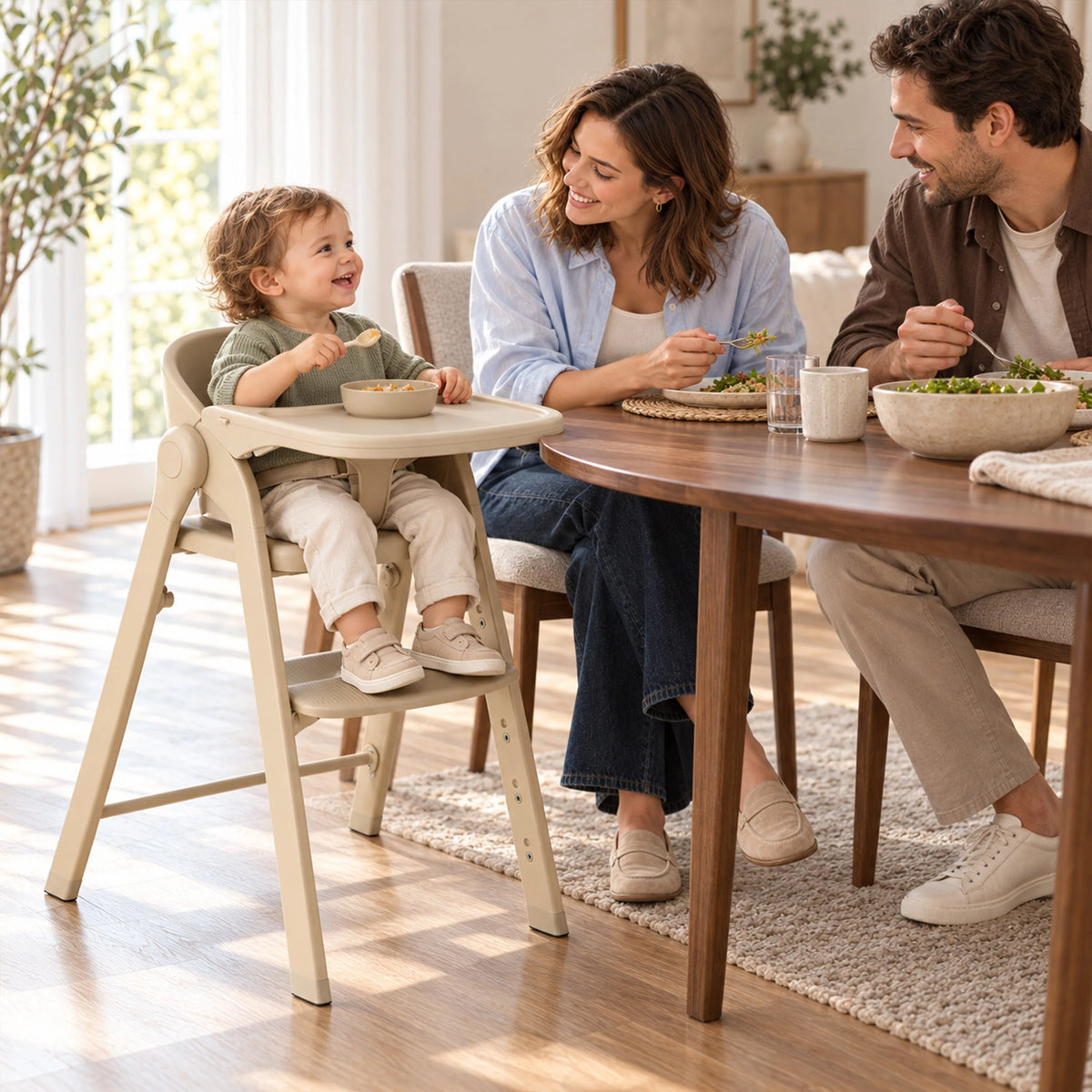 Luxe Meegroeistoel met Babyzitje en Wipstoel Cashmere Sand