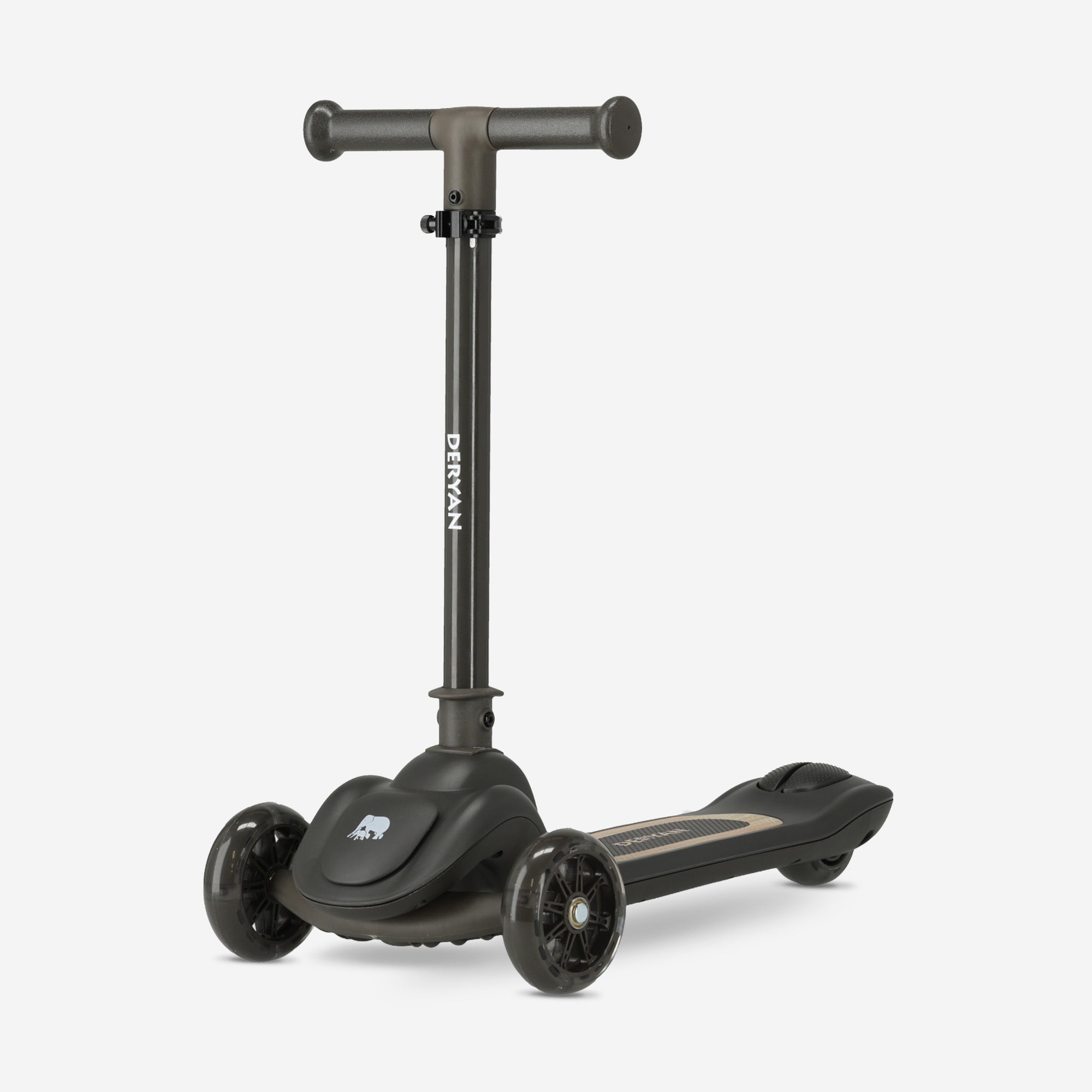 Harvey Kids scooter 3 wheels - age group 3+ - max 50kg - LED lights in the wheels - height adjustable 65-70-75-80 cm - Black