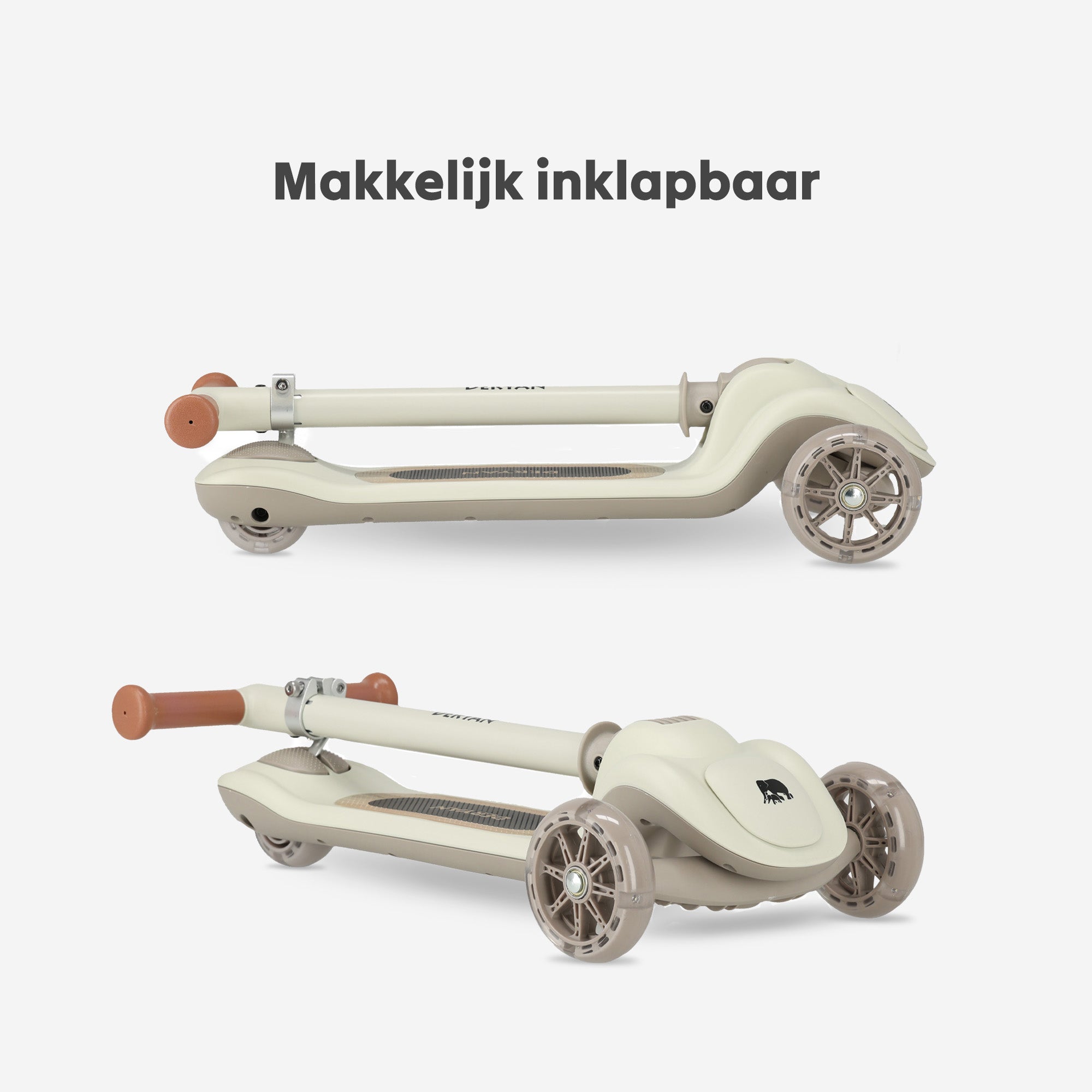 Harvey Kids scooter 3 wheels - age group 3+ - max 50kg - LED lights in the wheels - height adjustable 65-70-75-80 cm - Gray