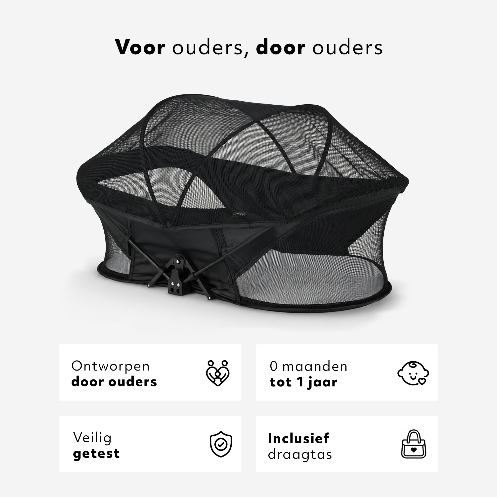 Lettino da campeggio Infant Deluxe BabyBox - Nero