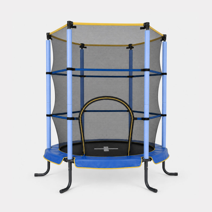 140 cm Indoor Kids' Trampoline - With Safety Net - Blue