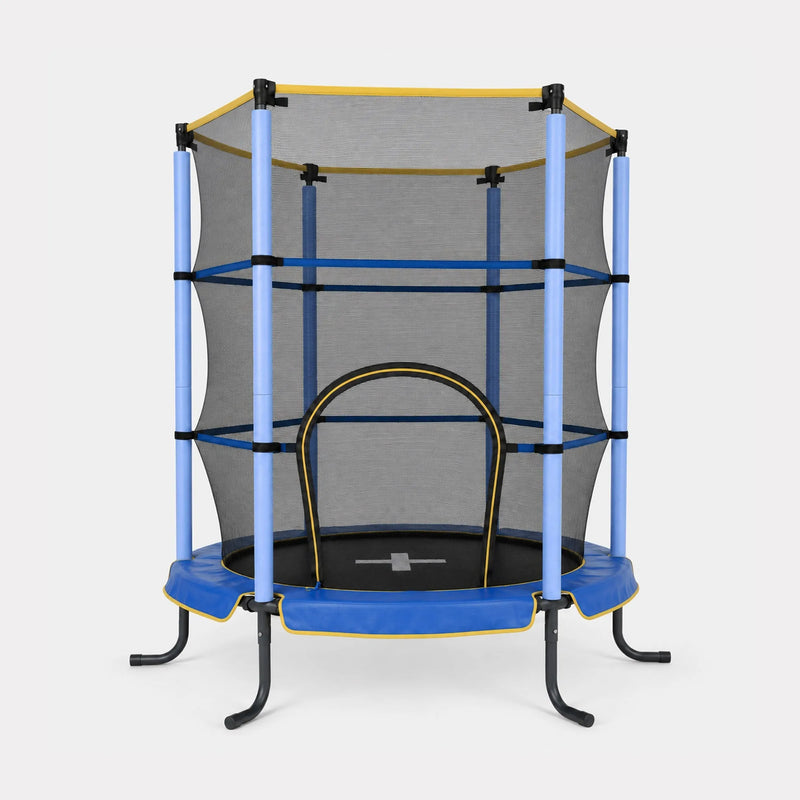 Trampoline d'intérieur pour enfants 140 cm - Avec filet de sécurité - Bleu