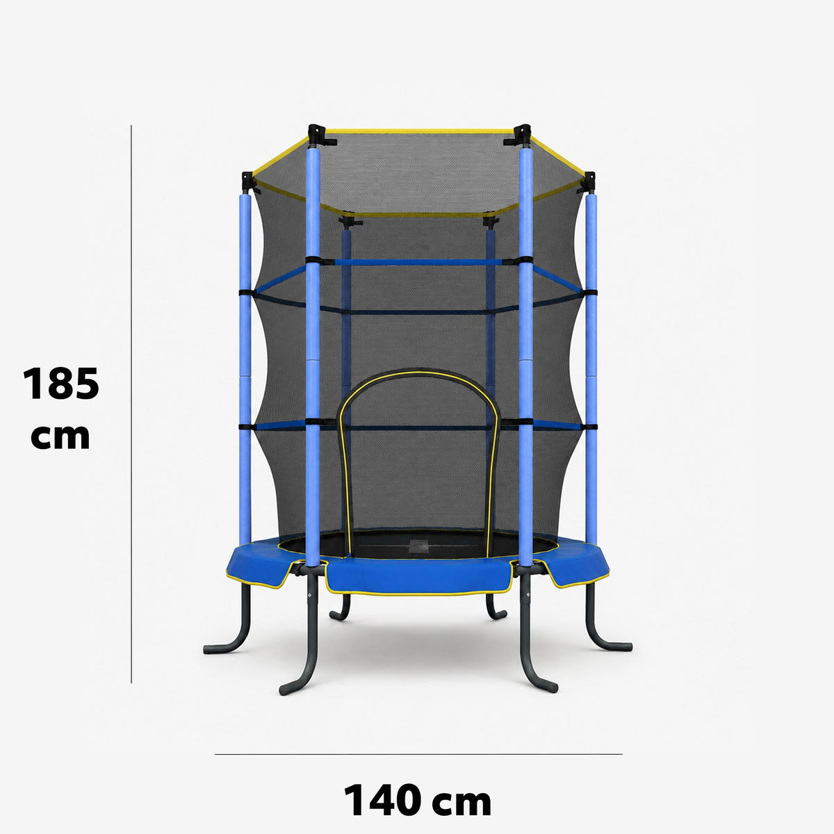 140 cm Indoor Kids' Trampoline - With Safety Net - Blue