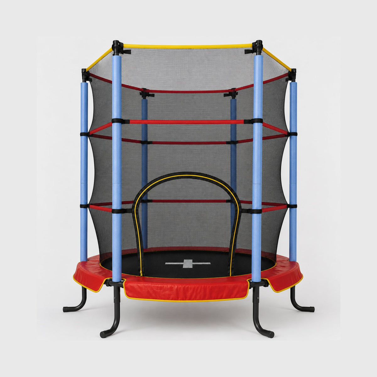 140 cm Indoor Kids' Trampoline - With Safety Net - Red