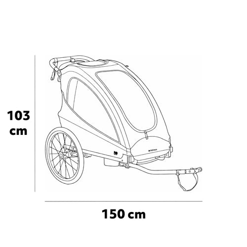 fahrradanhänger maße 1-Personen-Fahrradanhänger Kinderwagen Jogger
