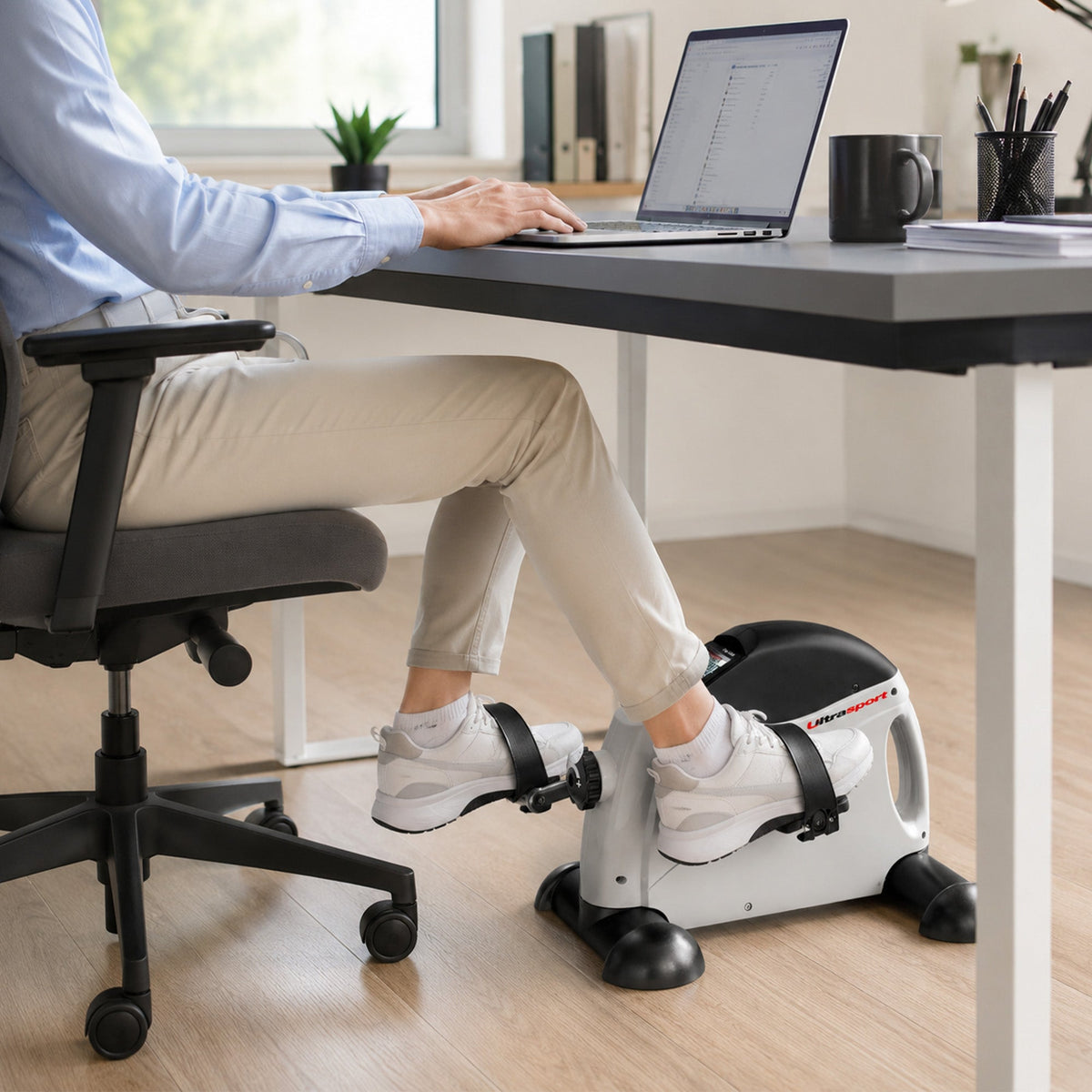 Ultrasport Recumbent Bike - Mini Exercise Bike for Arms and Legs - Desk Bike