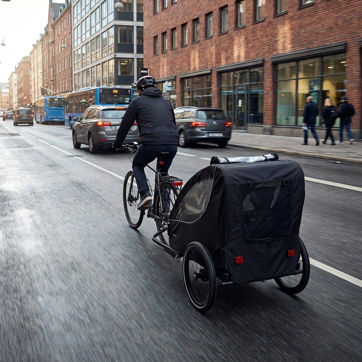 Luxury 2-Person Bike Trailer - Black