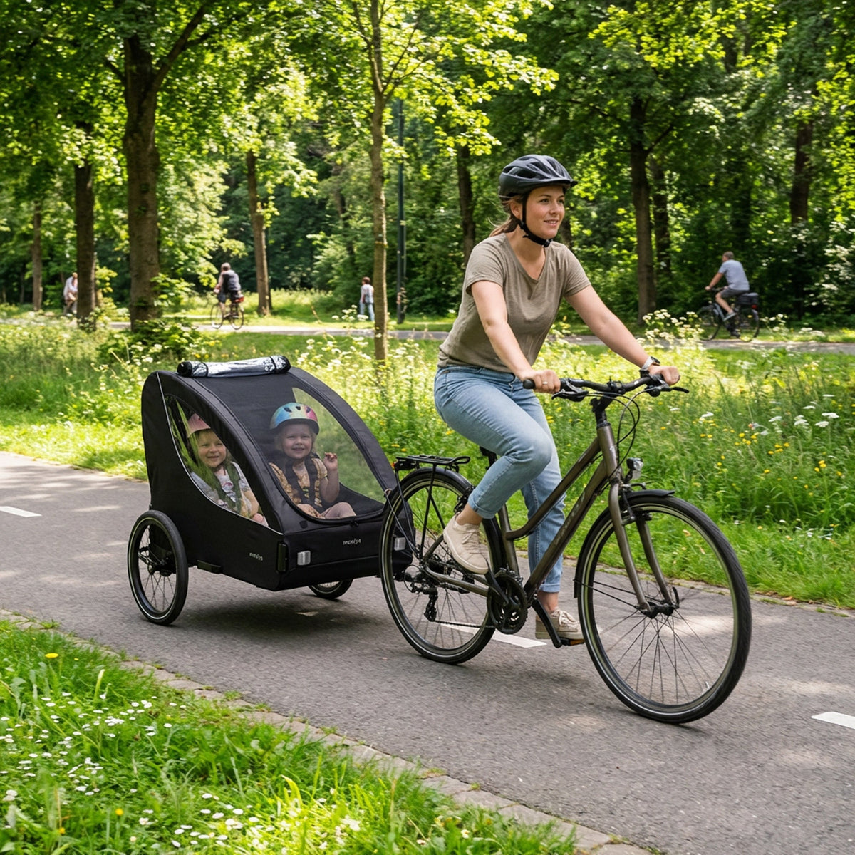 Luxury 2-Person Bike Trailer - Black