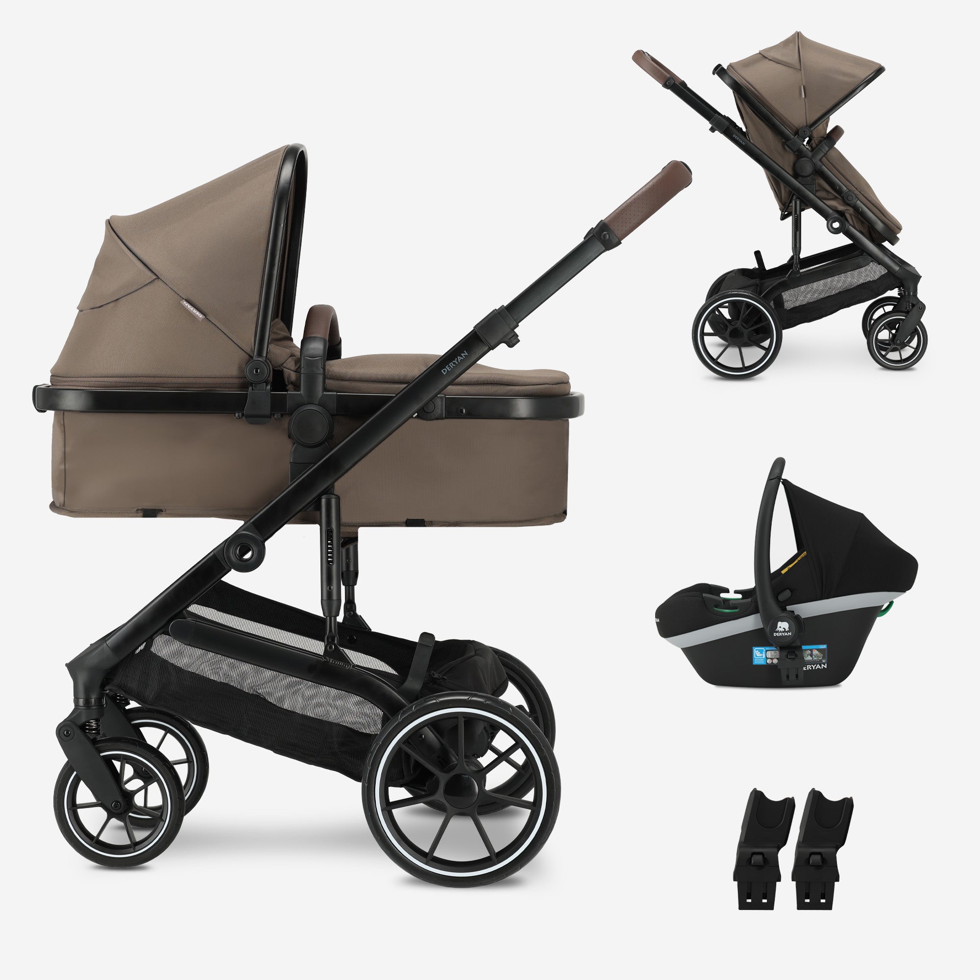 Poussette 3-en-1 Noa Hazel Brown