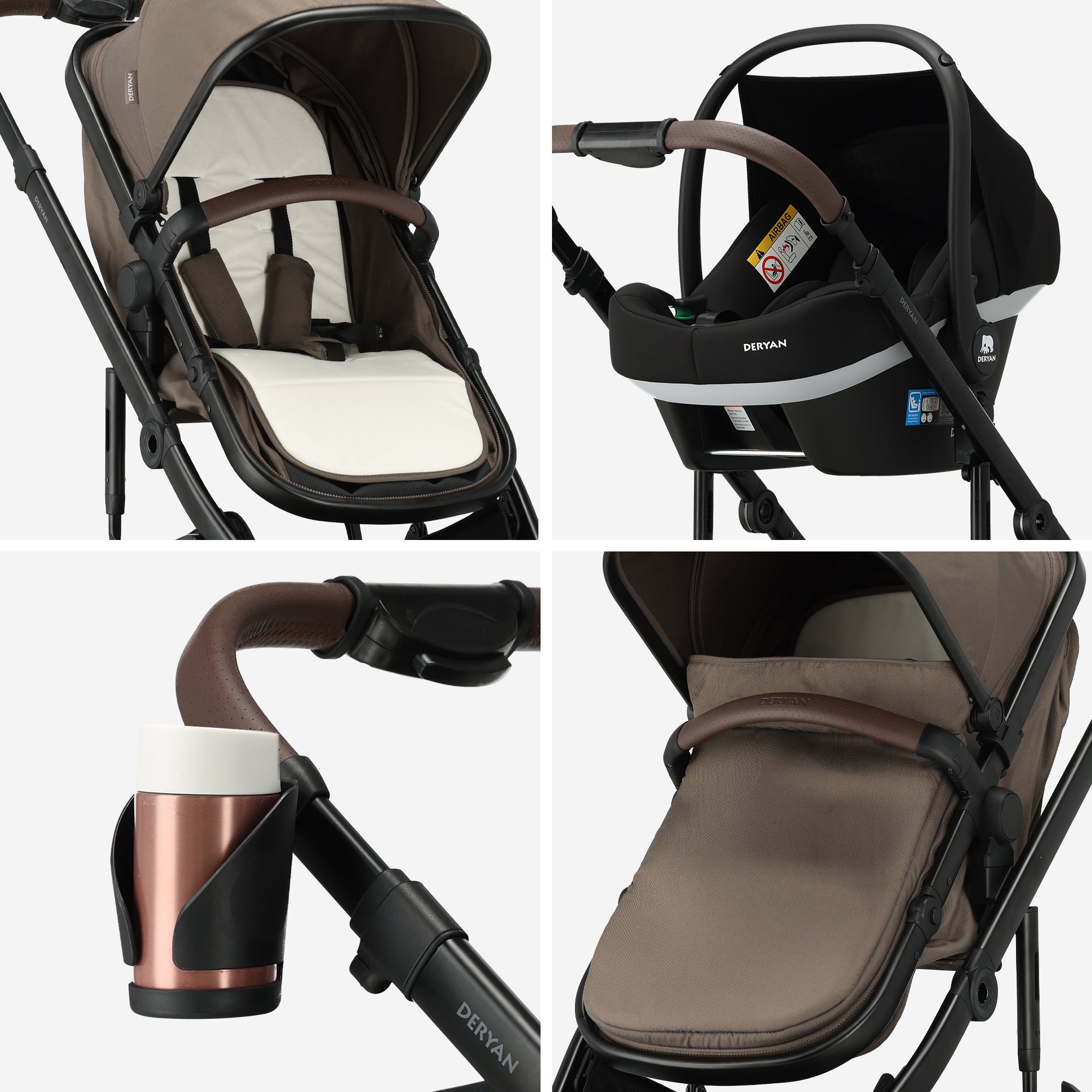 Poussette 3-en-1 Noa Hazel Brown