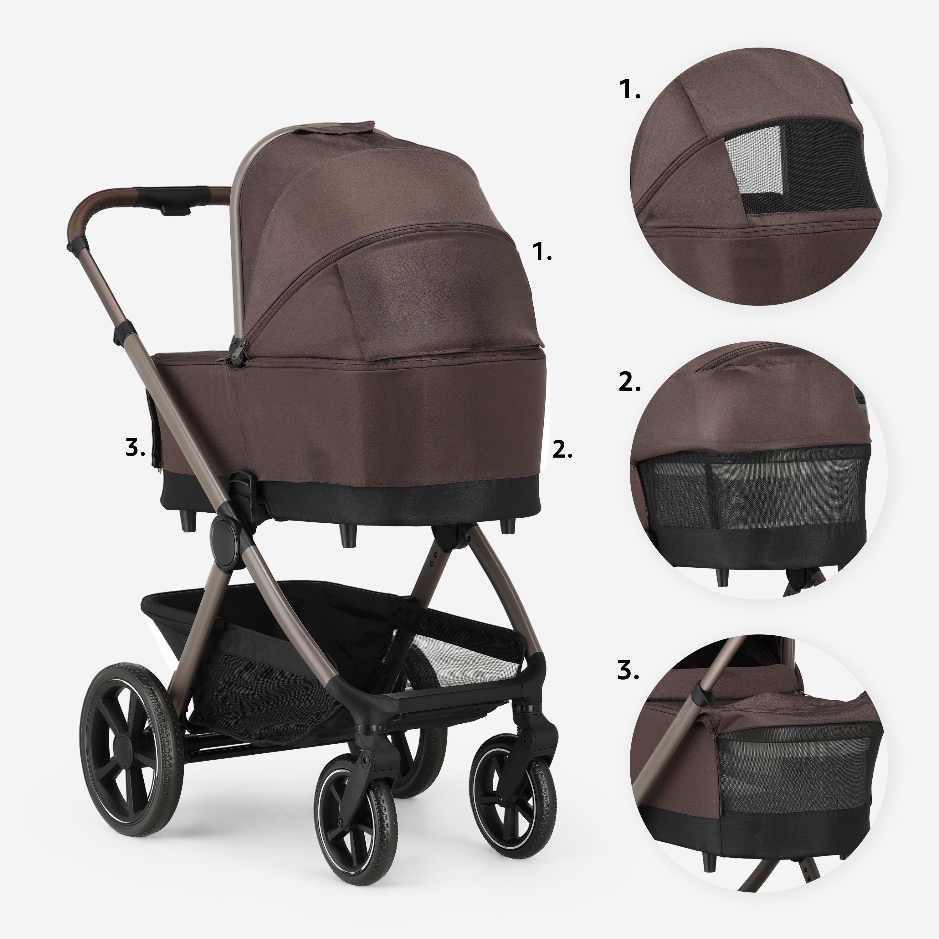 Naya 2-i-1-barnvagn, Chocolate