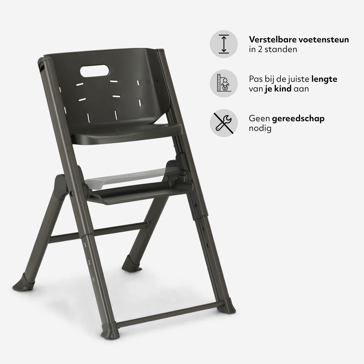 Mooiys Nomi barnestol – sammenklappelig – justerbar – sort