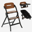 Oak Adjustable High Chair with Baby Seat - Black