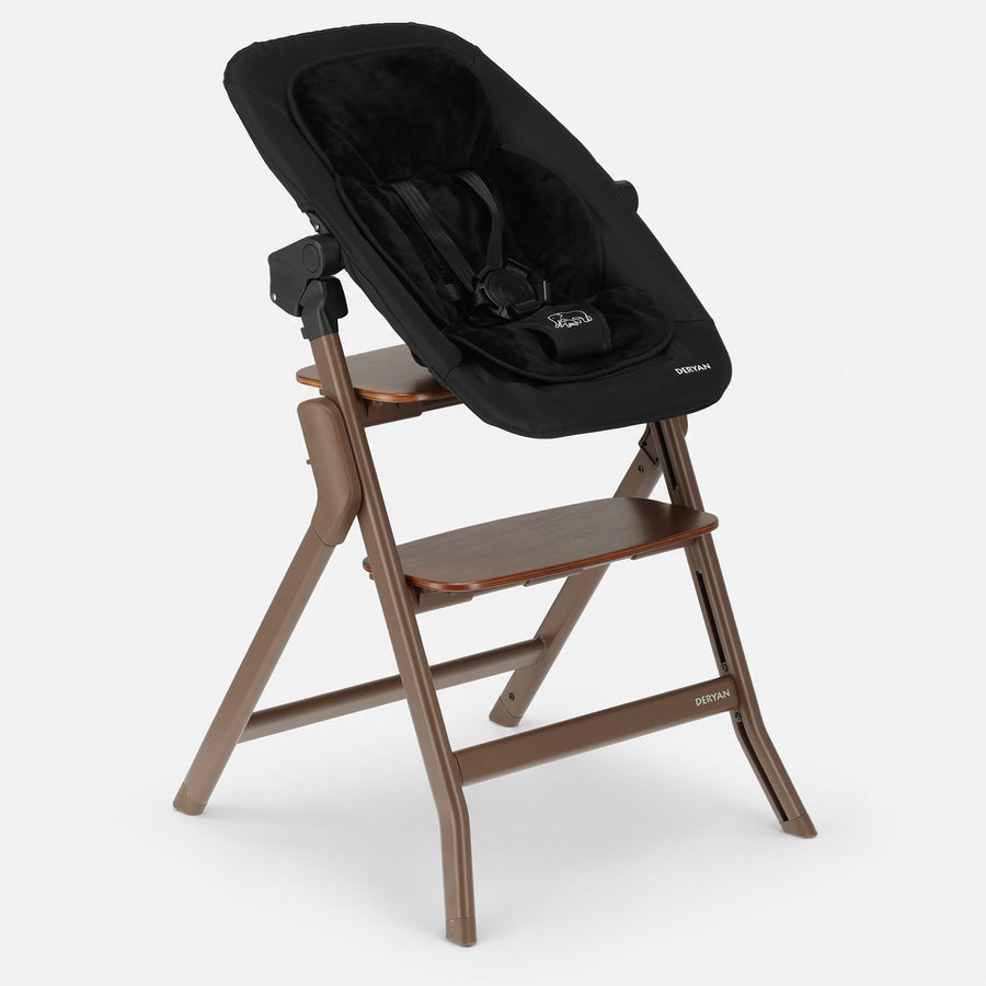 Chaise haute Oak Luxe avec transat - Marron foncé