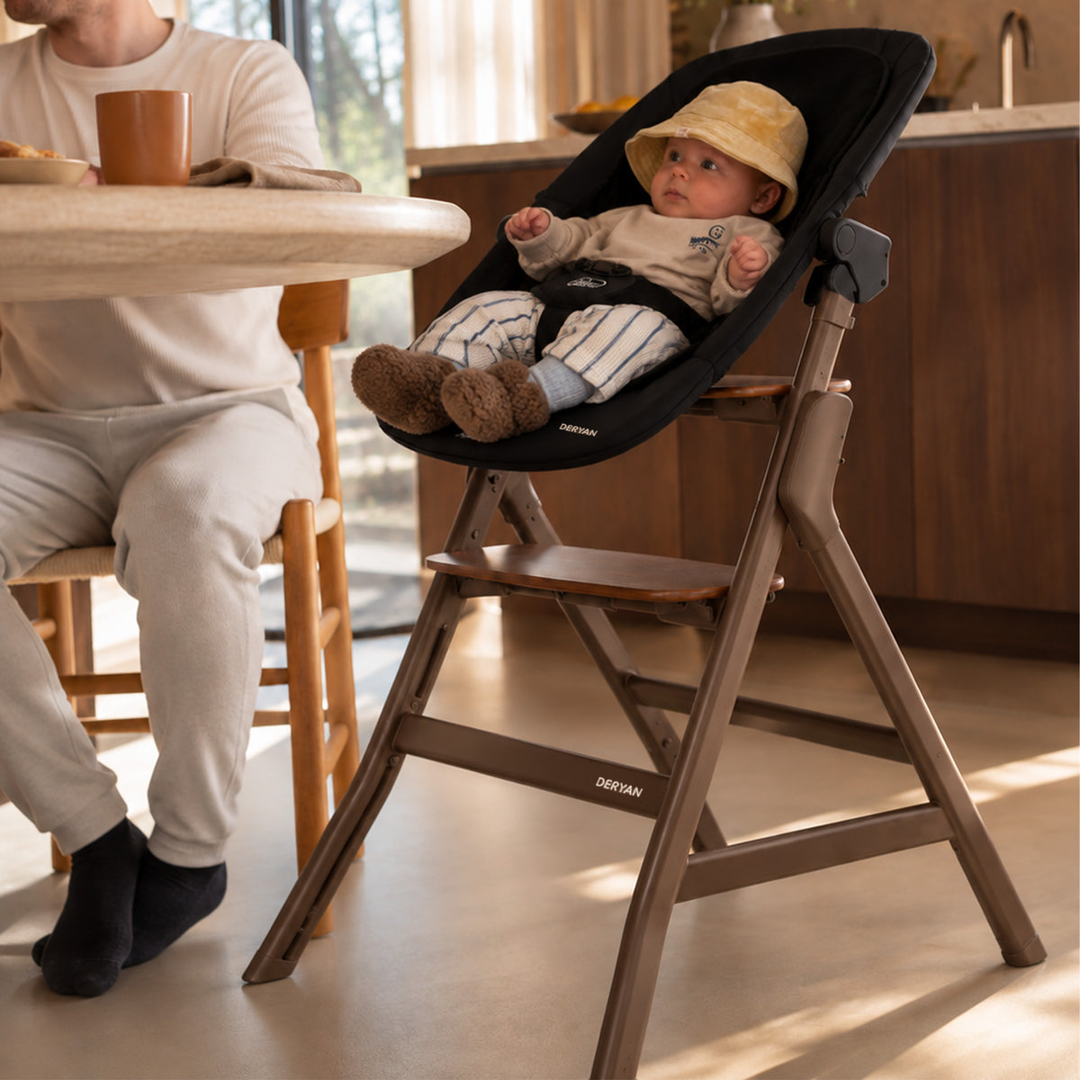 Oak Luxe barnestol med vippestol - mørkebrun