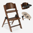 Silla de madera ajustable a la altura del niño «Odin» con hamaca, en color «Warm Brown Nougat» y con bandeja extraíble