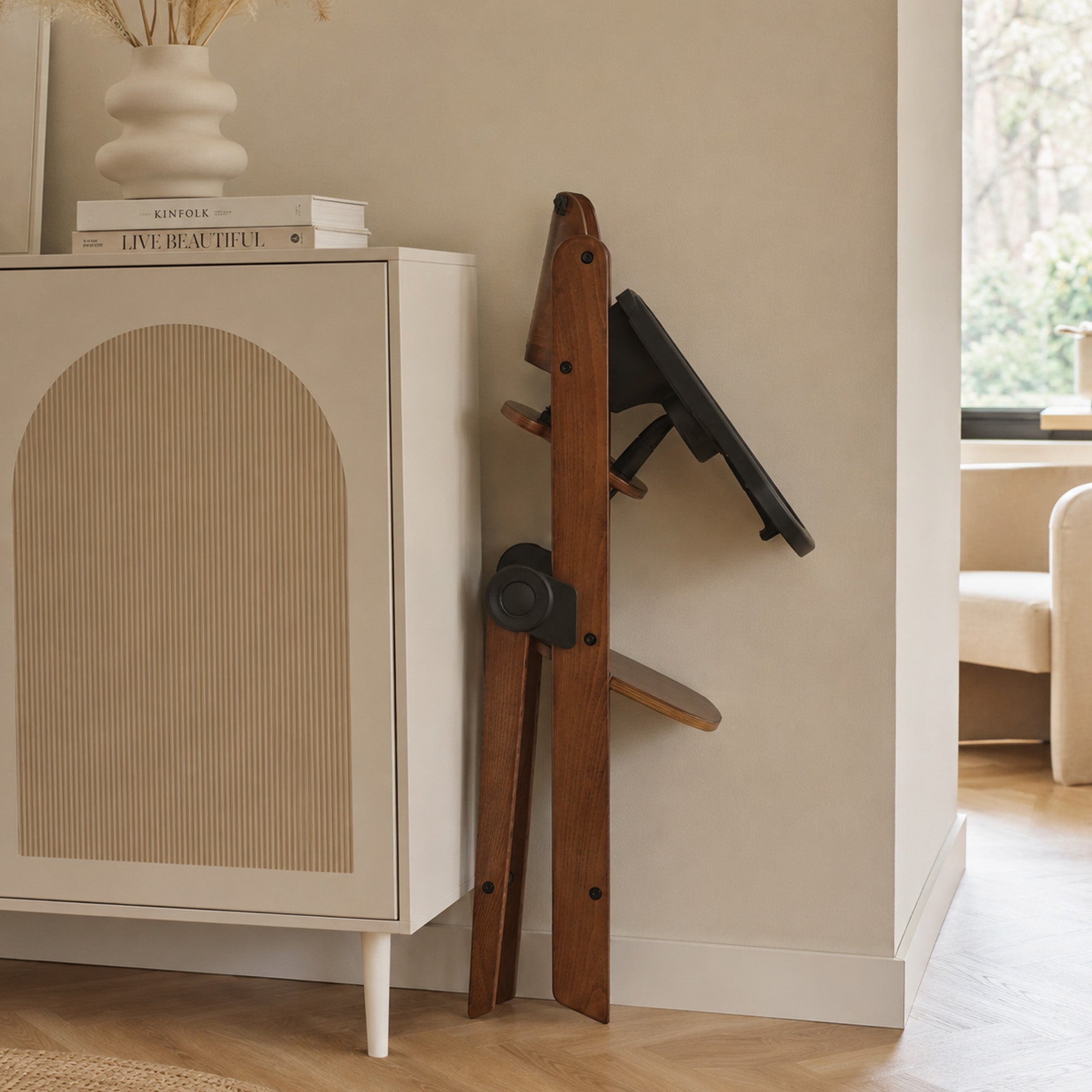 Odin Luxe Houten Meegroeistoel Kinderstoel met Bouncer - Inclusief Eetblad - Verstelbare Kinderstoel - Wood/Nougat
