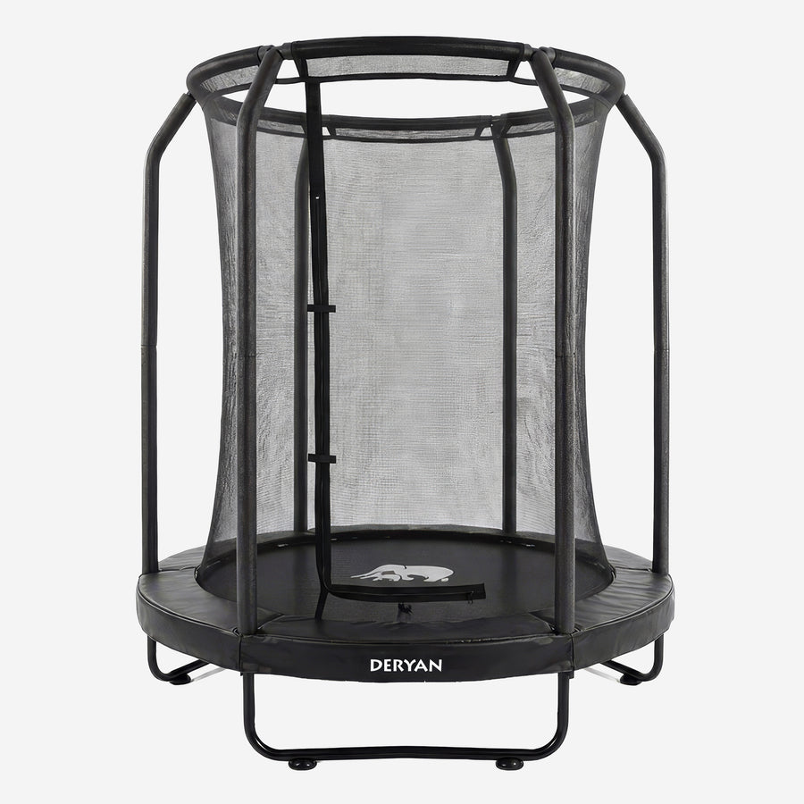 Kinder Trampoline met Veiligheidsnet - 140 cm - UV- en Weerbestendig - Compact Ontwerp - Zwart