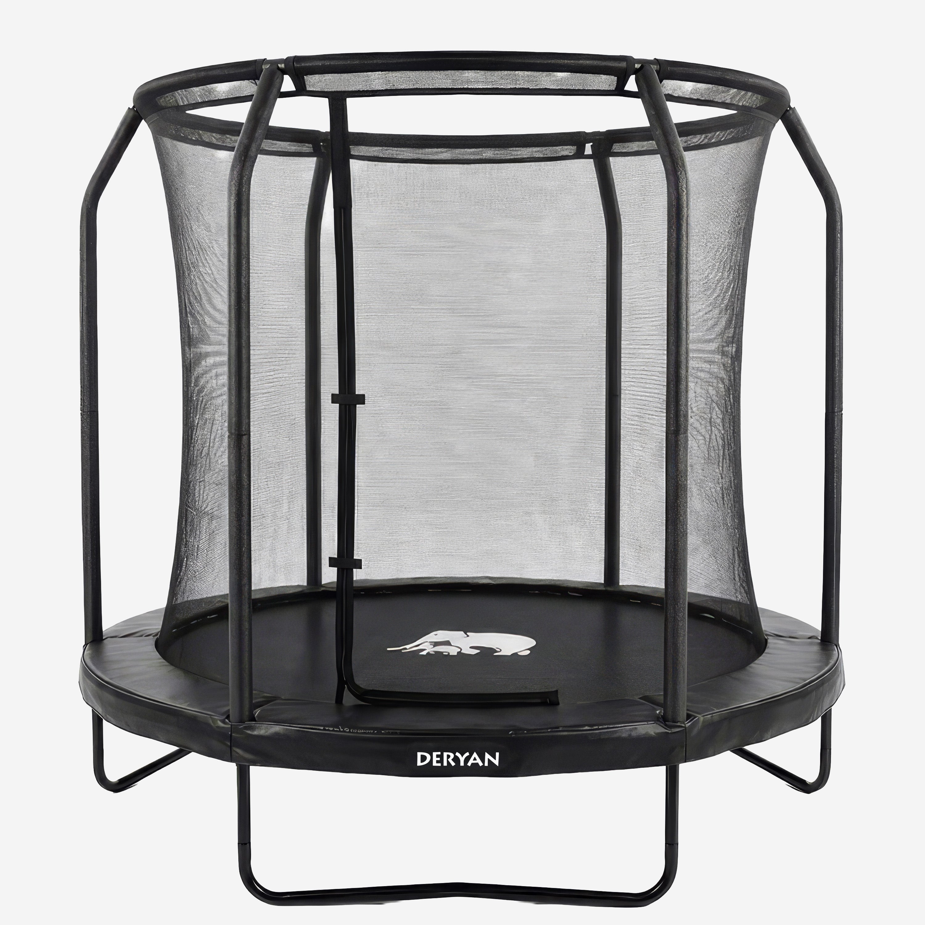 Kinder Trampoline met Veiligheidsnet - 183 cm - Inclusief Ladder - UV- en Weerbestendig - Zwart