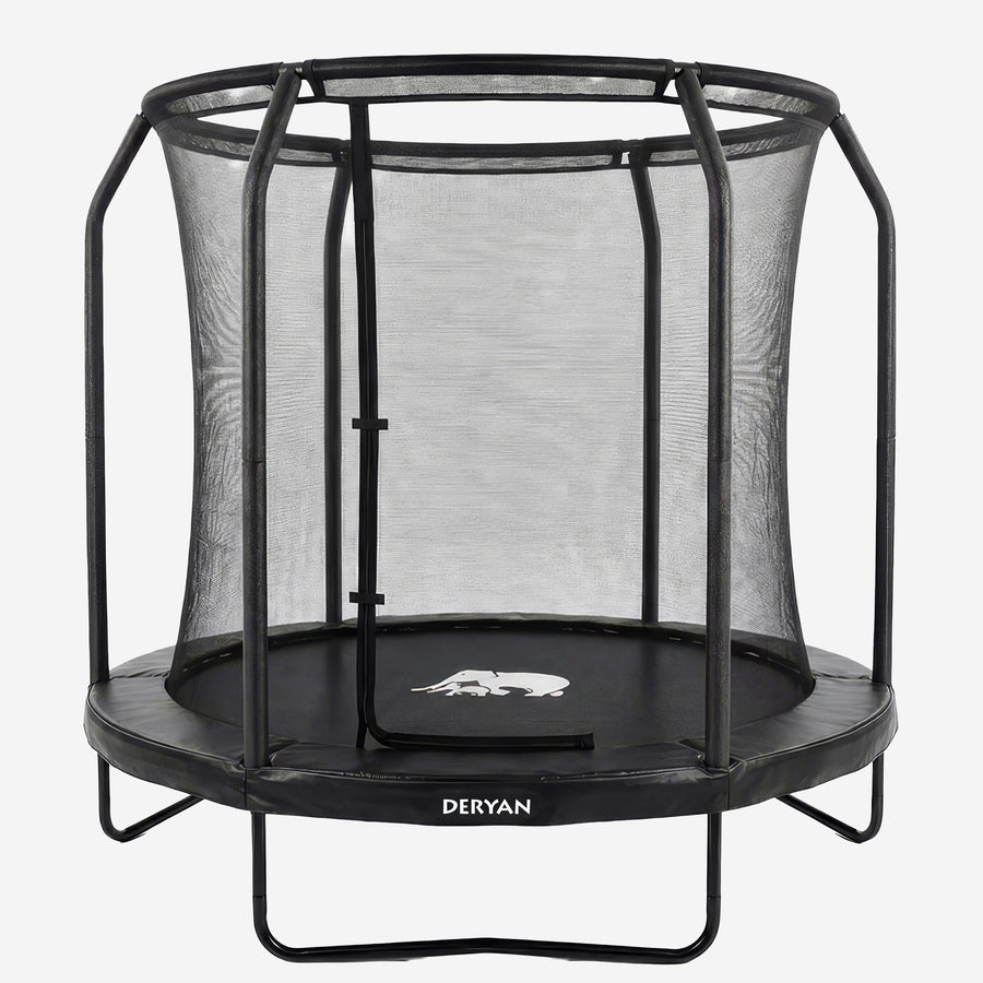 Kinder Trampoline met Veiligheidsnet - 183 cm - Inclusief Ladder - UV- en Weerbestendig - Zwart