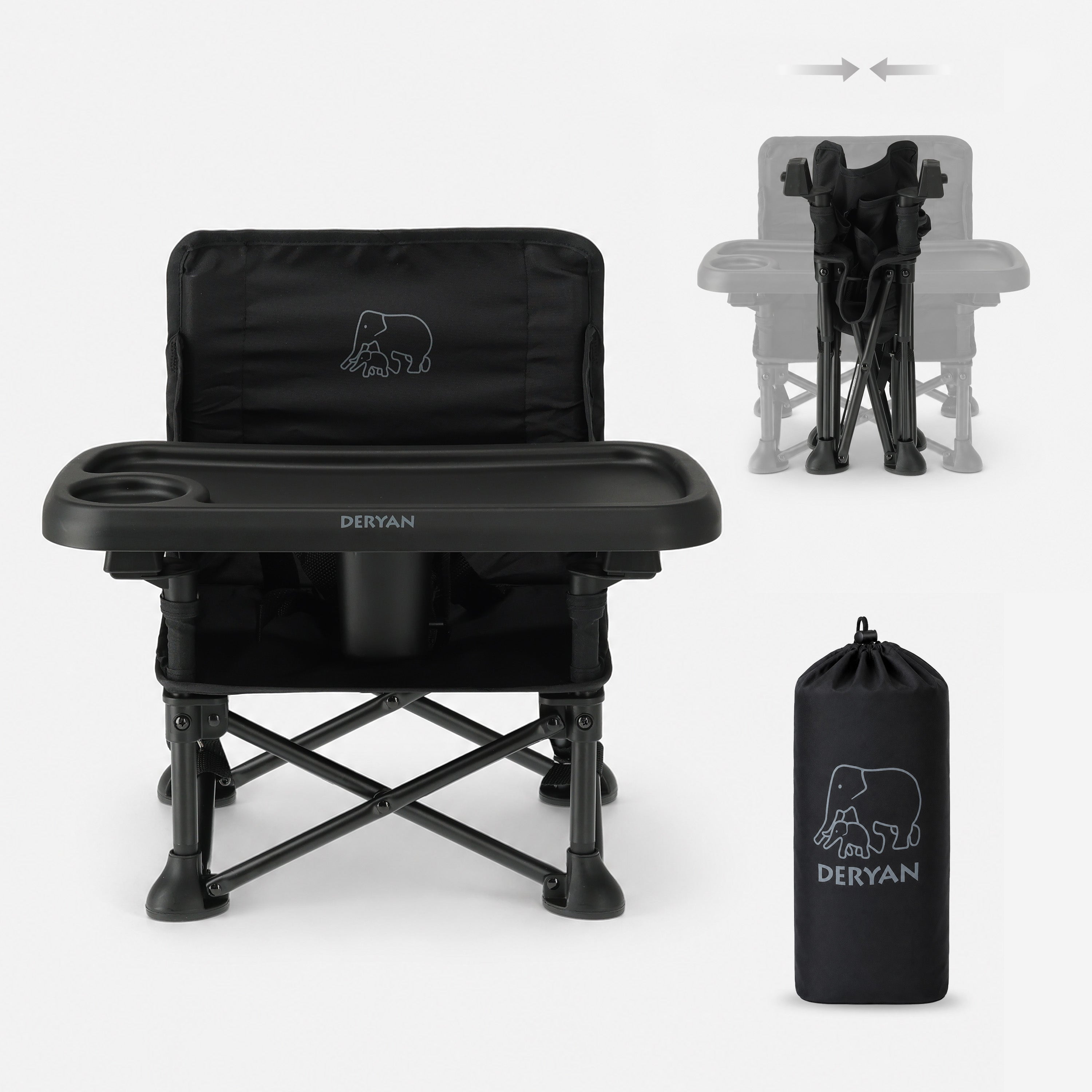 Pop 'N Sit Mini Kinderstoel - Opvouwbare stoelverhoger - Zwart