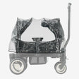 Sandy Rain Cover: waterproof polyester with taped seams and elastic edging, fits the DERYAN wagon