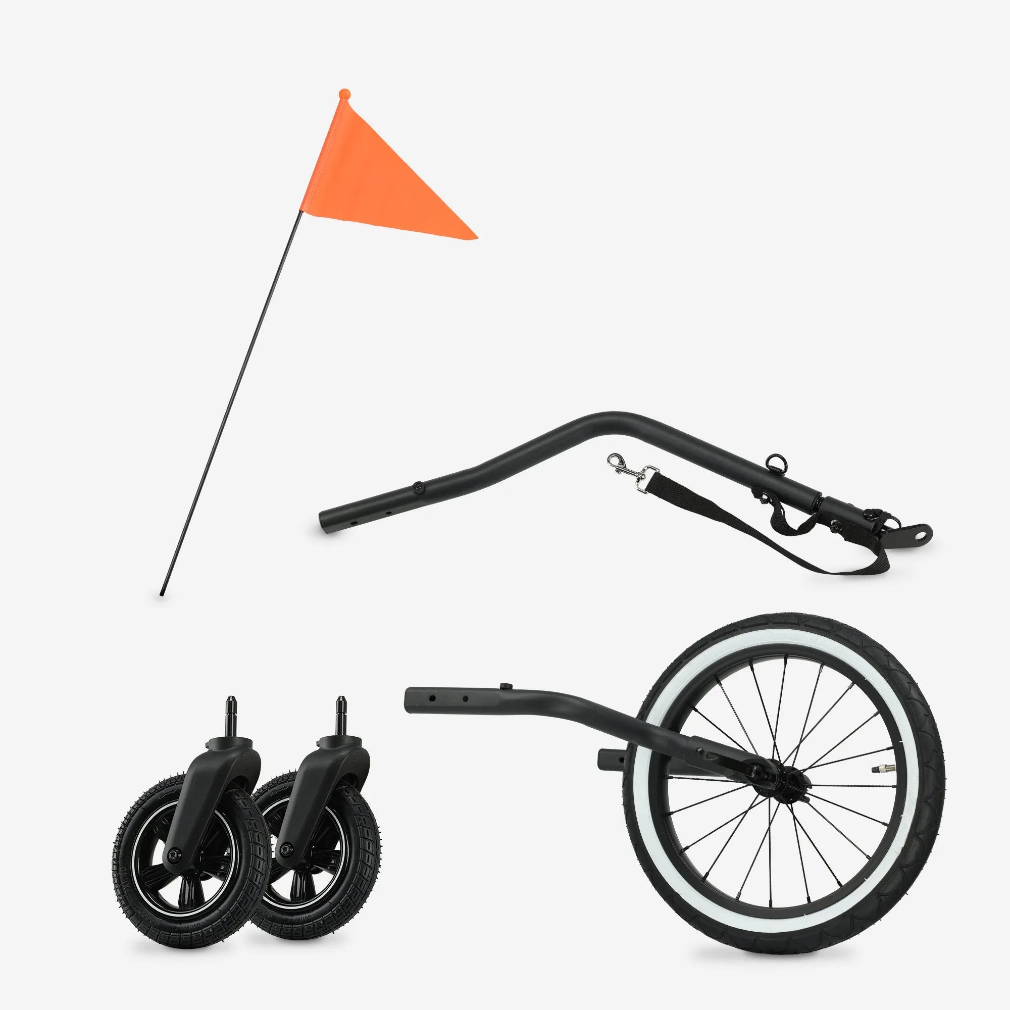 Fahrradanhänger 3-in-1 Schwarz/Creme