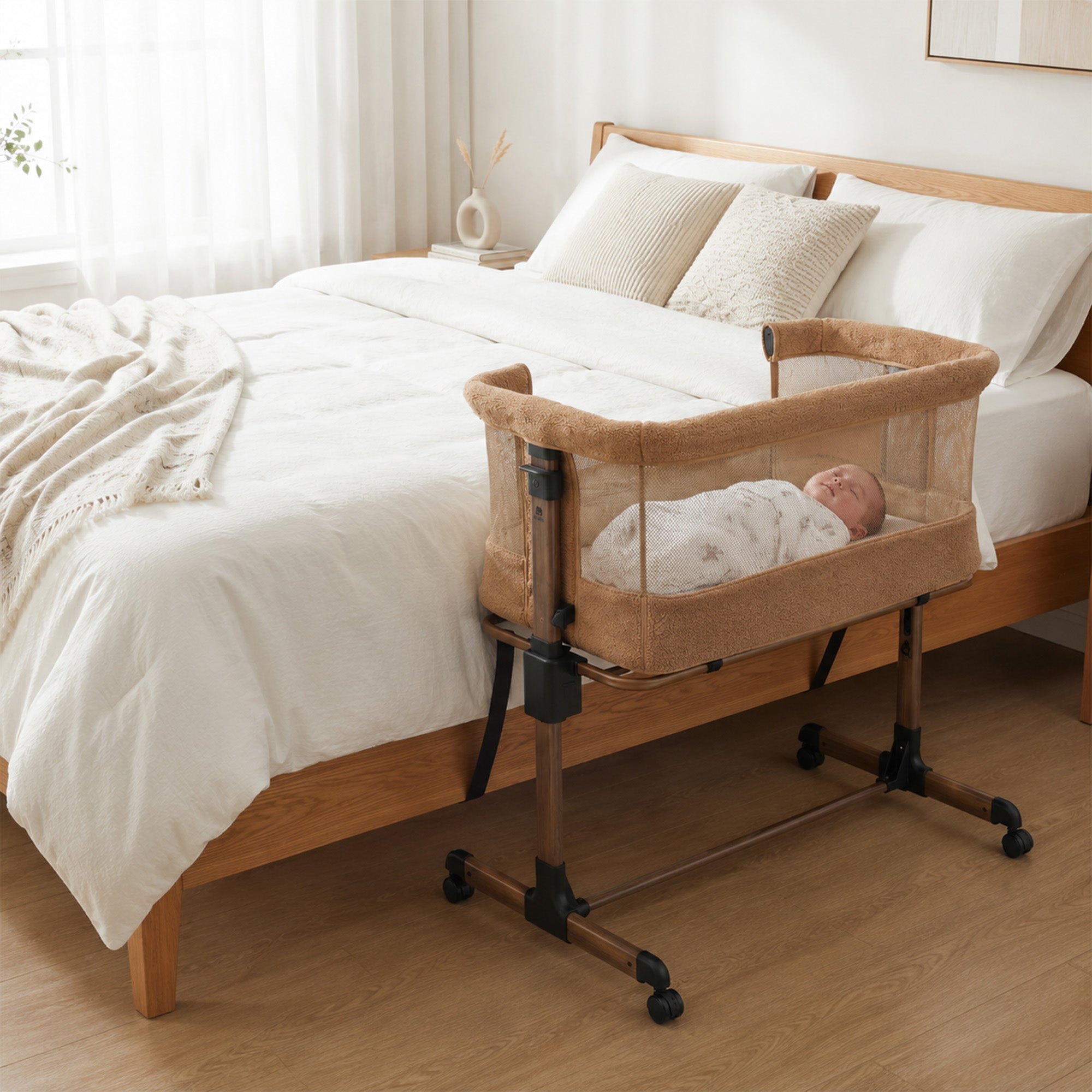Łóżeczko do spania z dzieckiem Snoozy – Teddy Brown