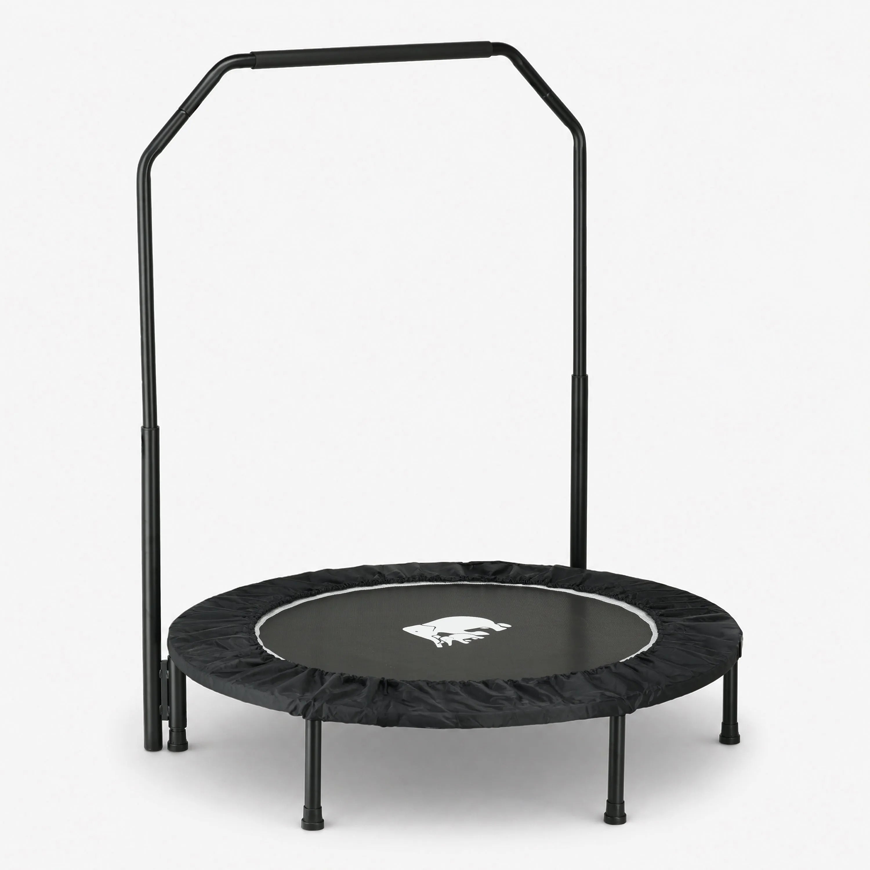 Sammenklappelig fitness-trampolin, 100 cm, med håndtag – sort