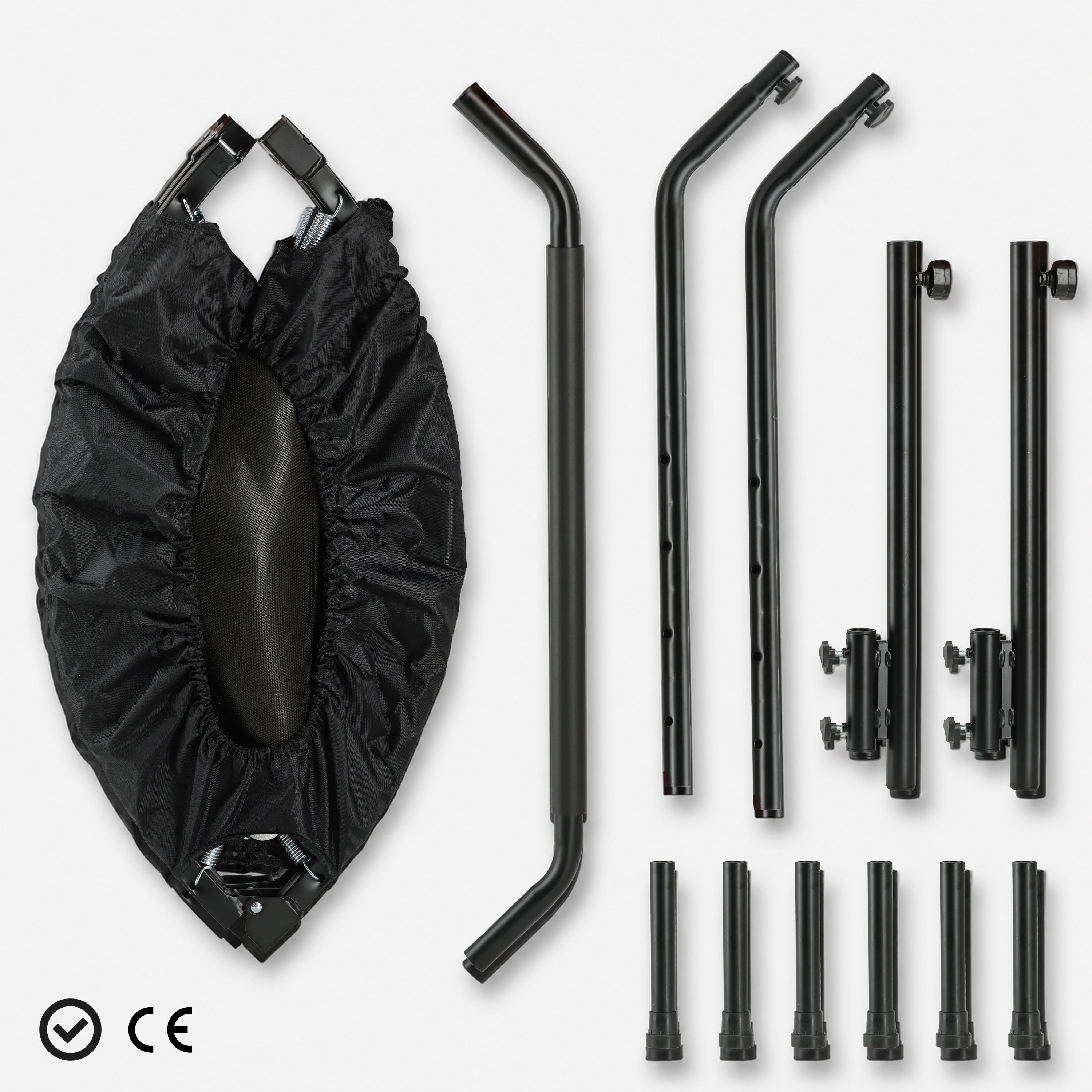 Foldable 100 cm Fitness Trampoline with Handle - Black